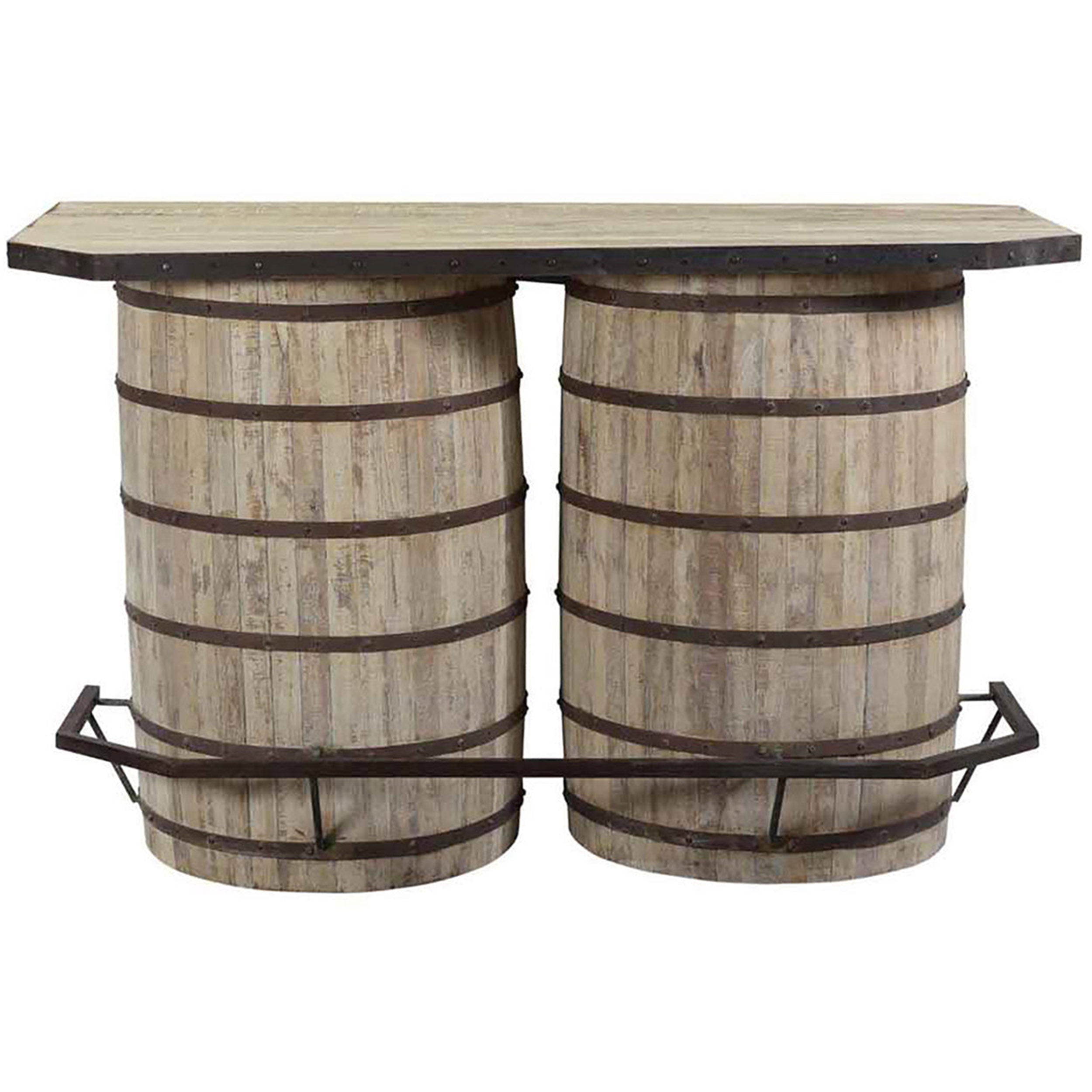 Reclaimed Wood Barrel Bar, Reclaimed Pine