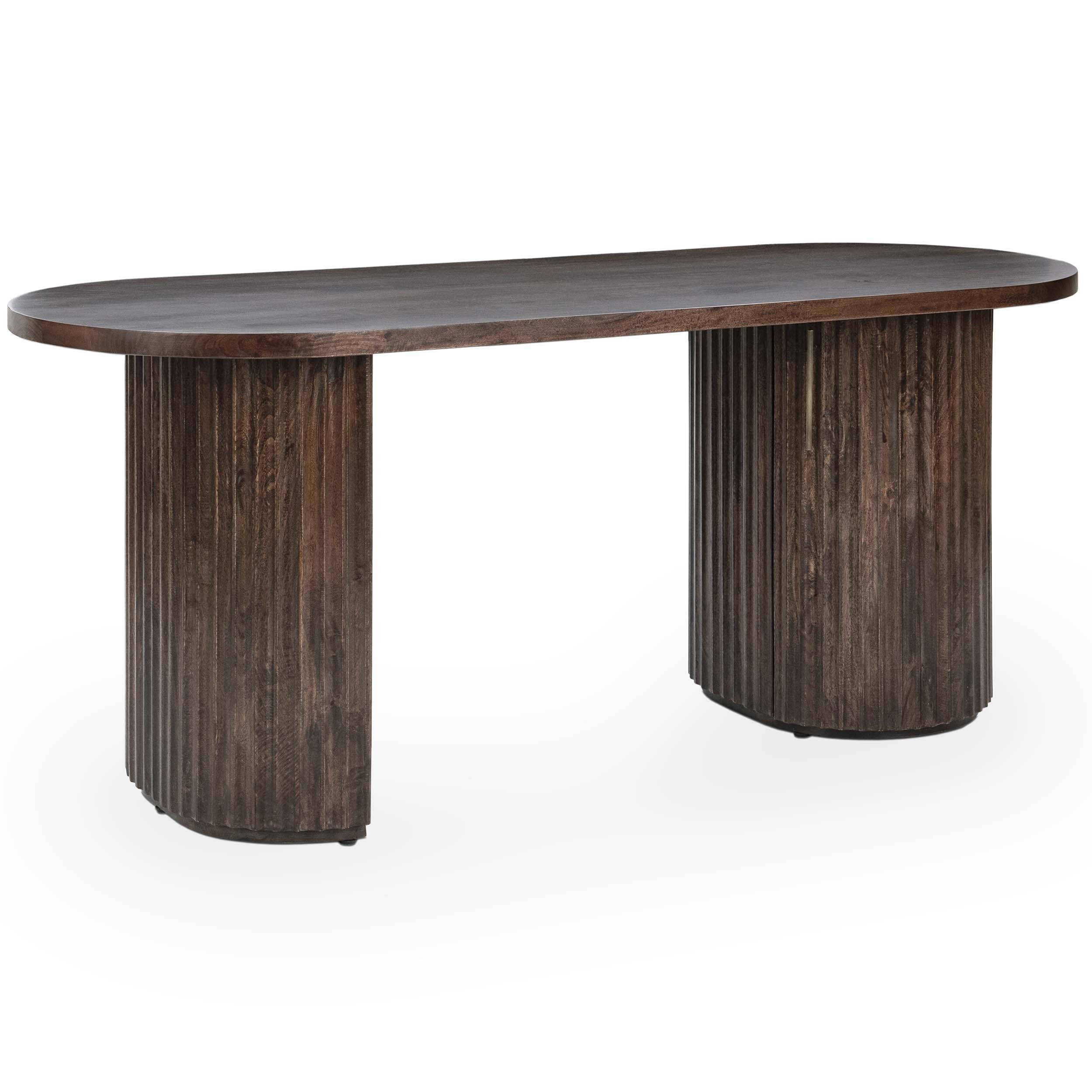 Redford Solid Wood Desk, Kona Brown
