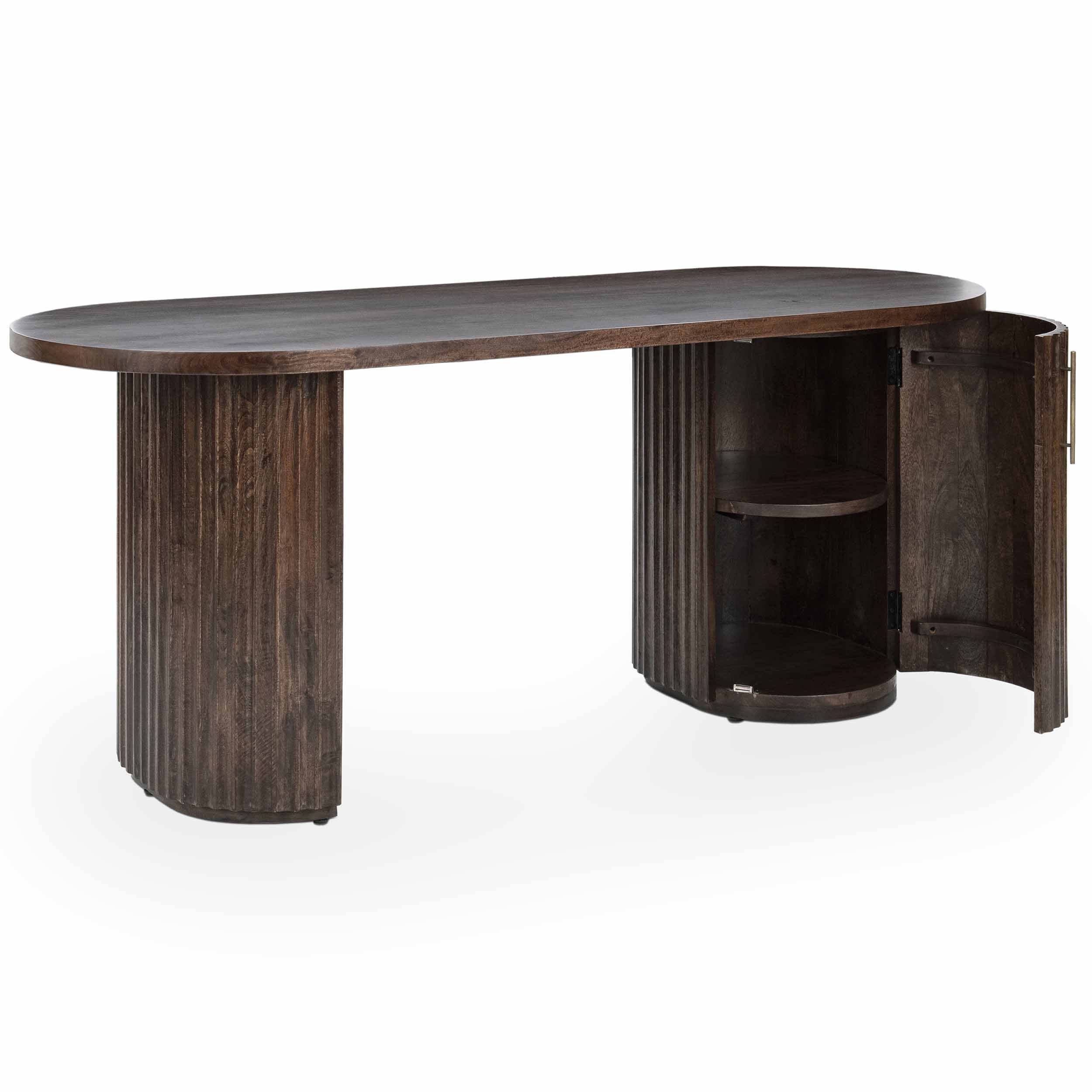 Redford Solid Wood Desk, Kona Brown