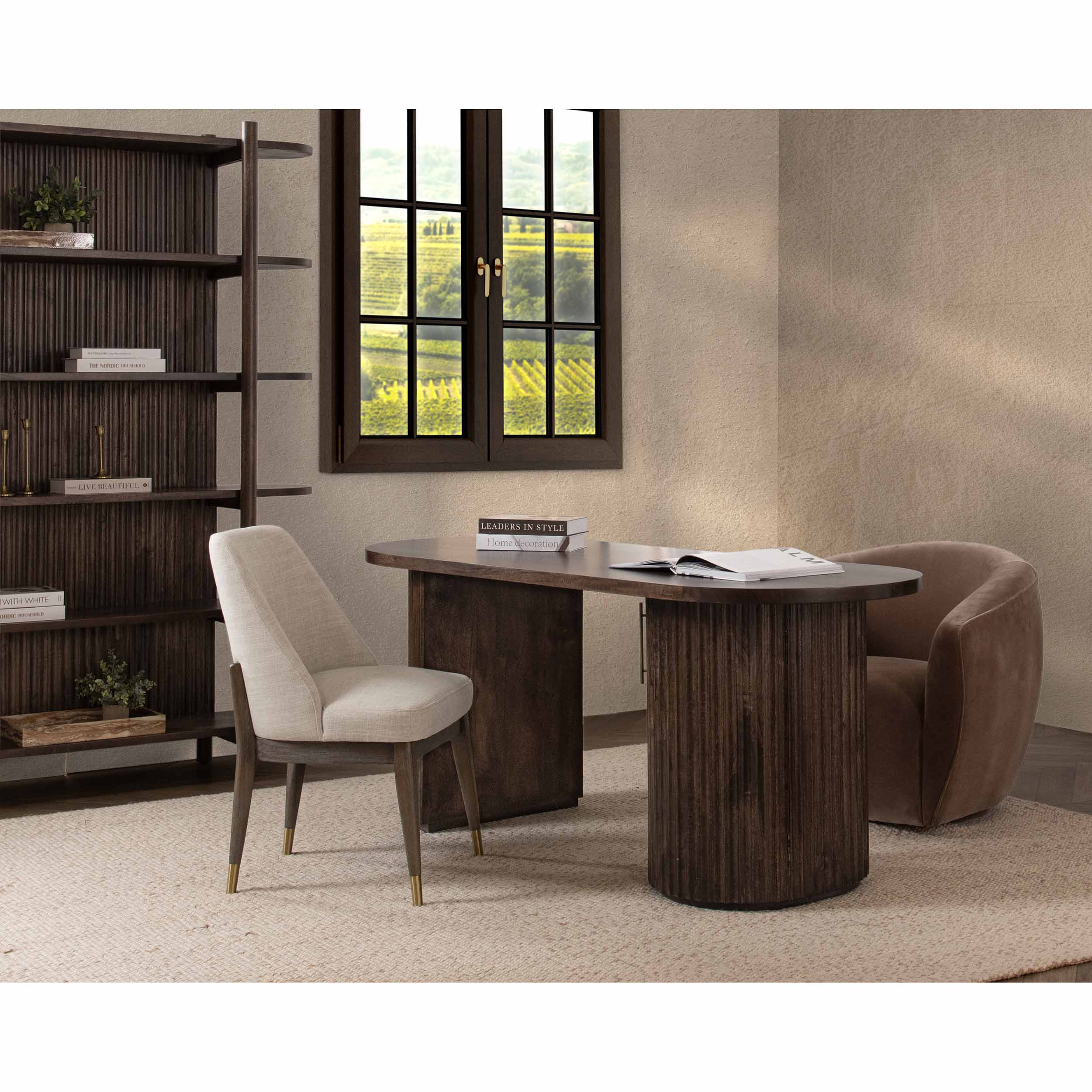 Redford Solid Wood Desk, Kona Brown