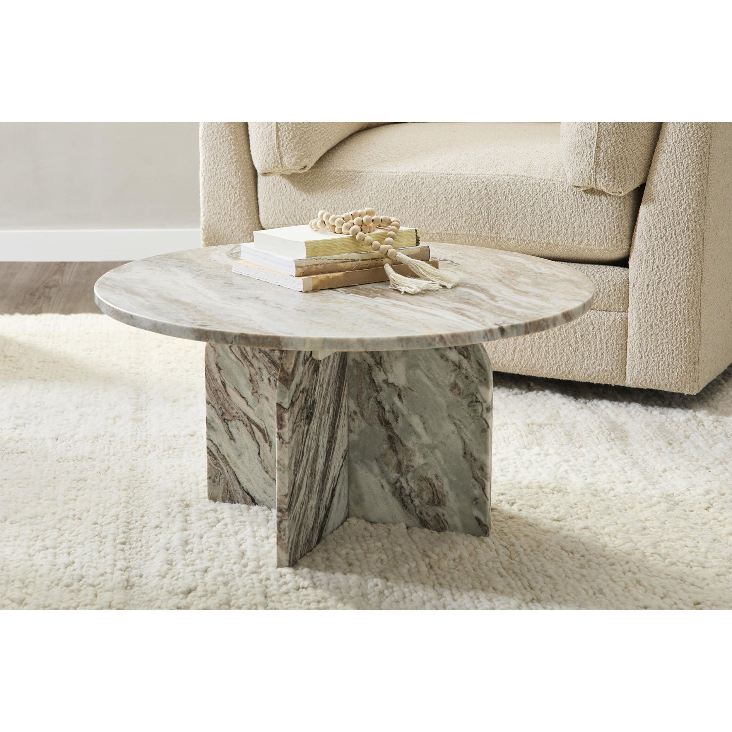Reilly Round Coffee Table, Rusty Gray
