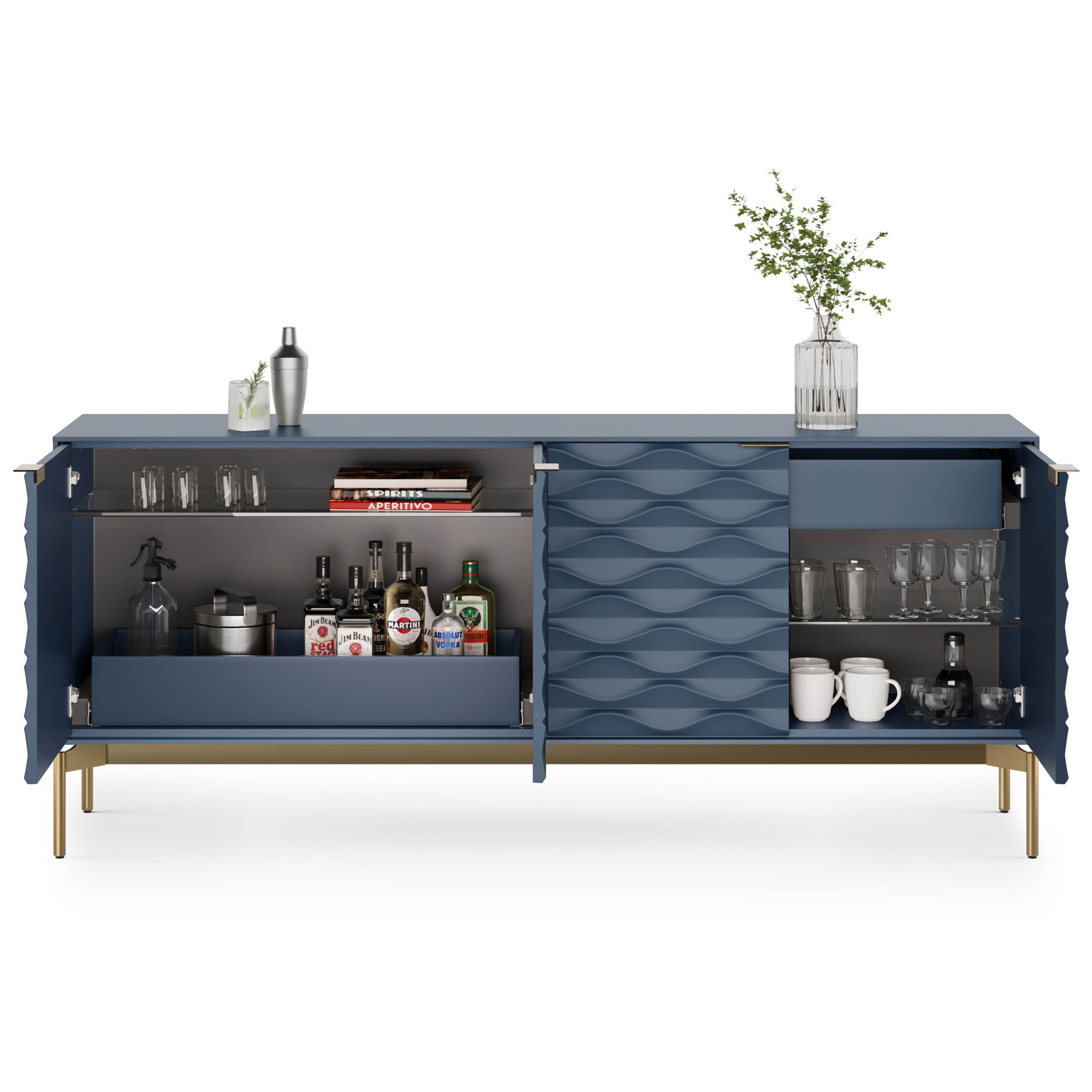 Ripple 7629, Ocean/Brushed Brass
