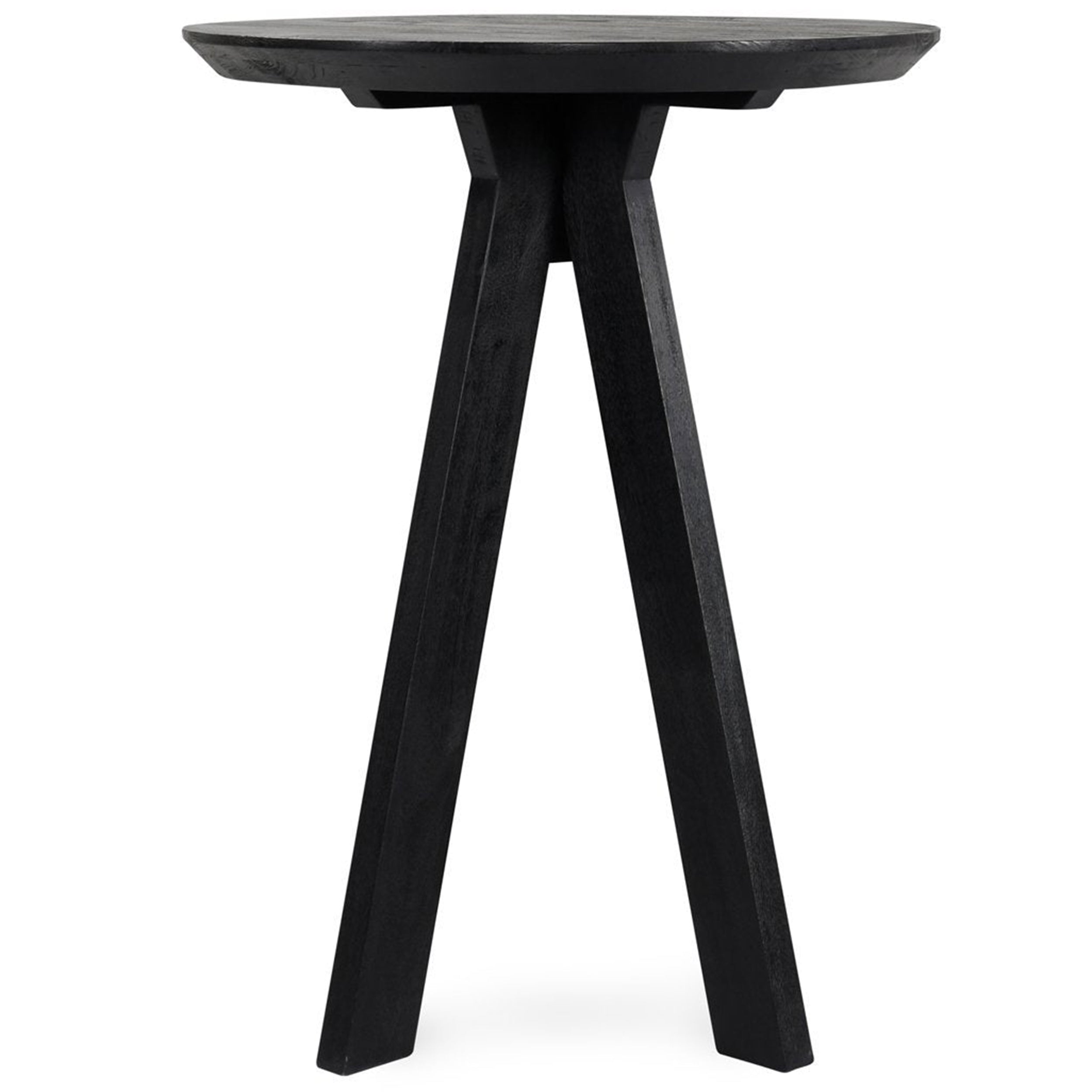 Rodrigo Solid Wood Round Bar Table, Black