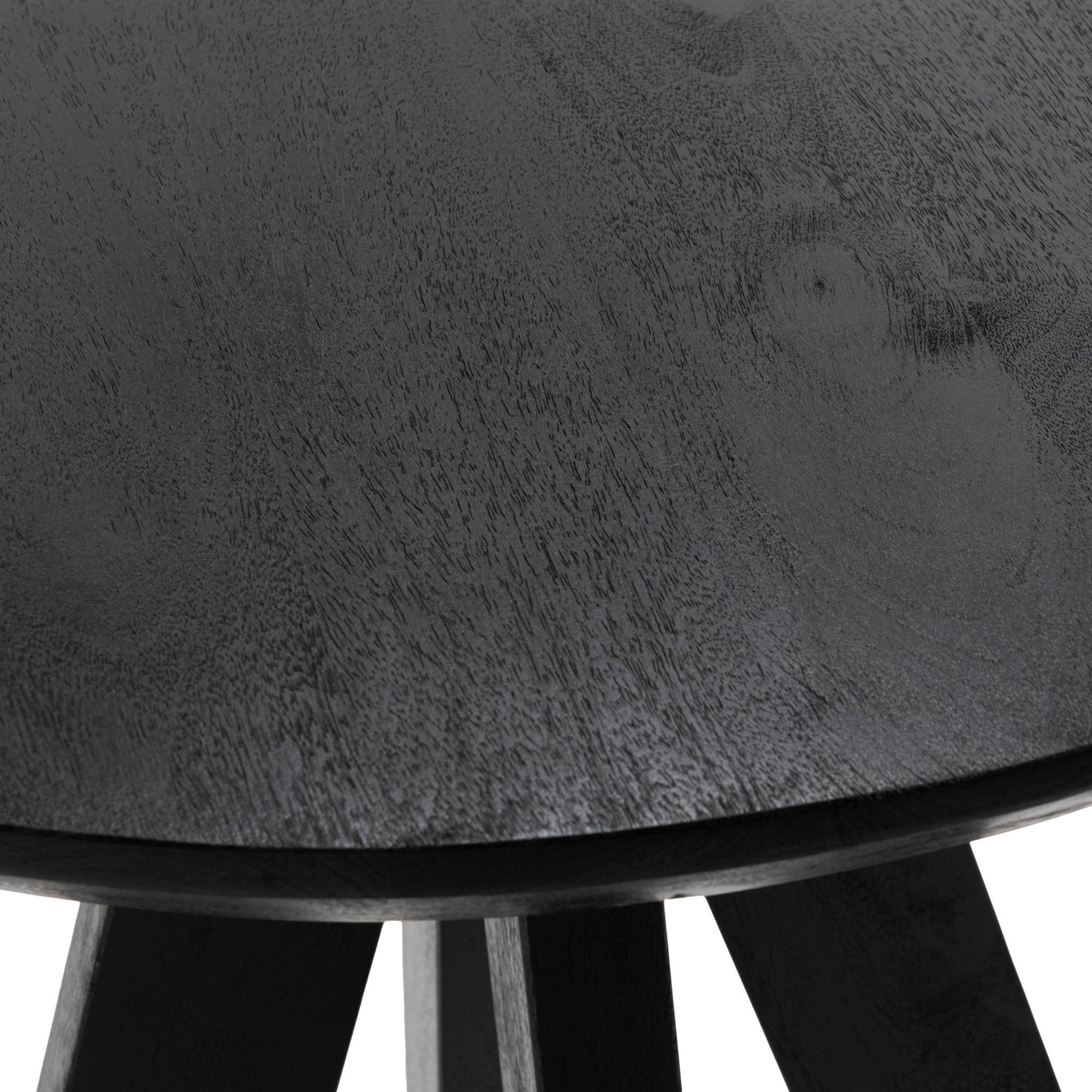 Rodrigo Solid Wood Round Counter Table, Black