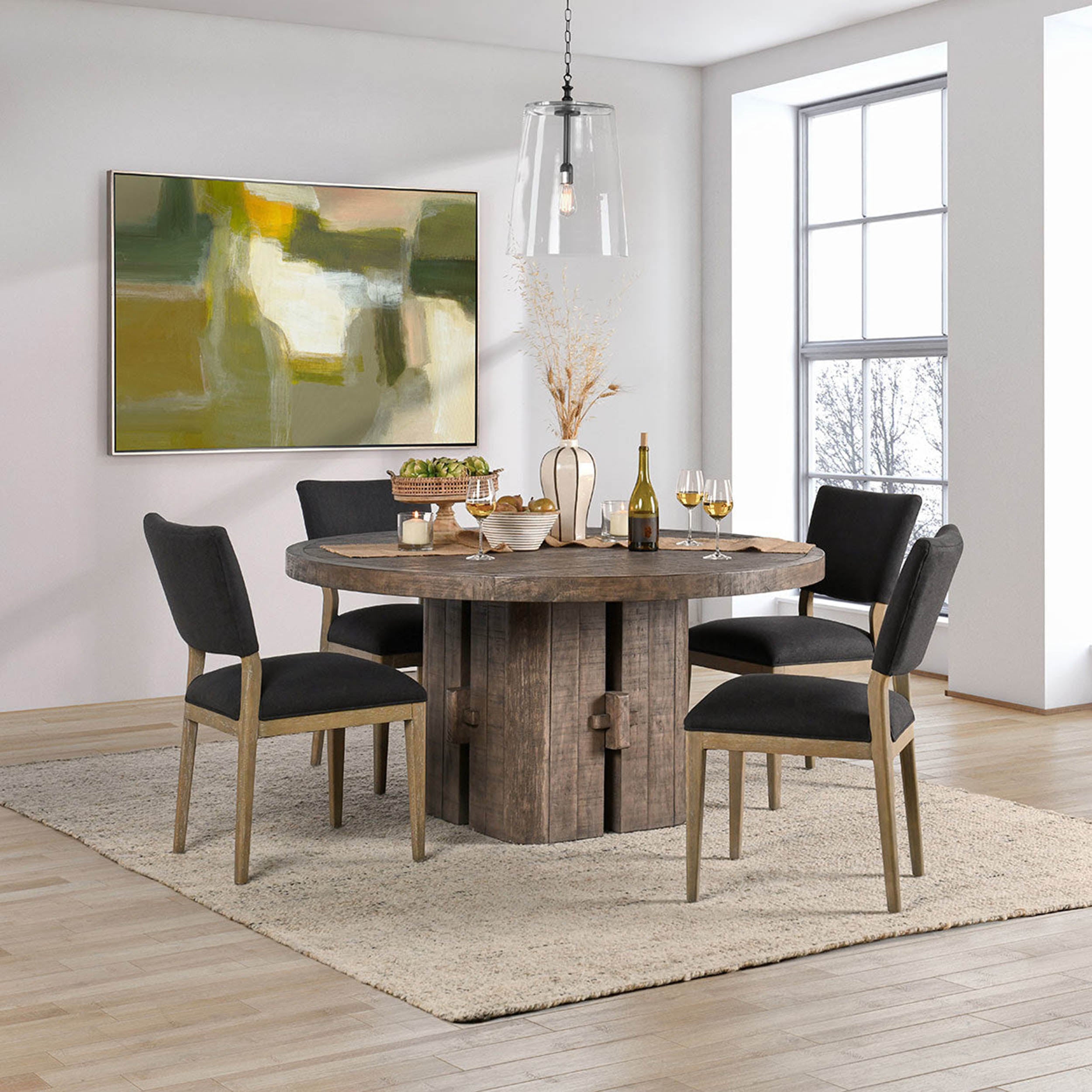 Rosemount Round Dining Table, Aged Brown