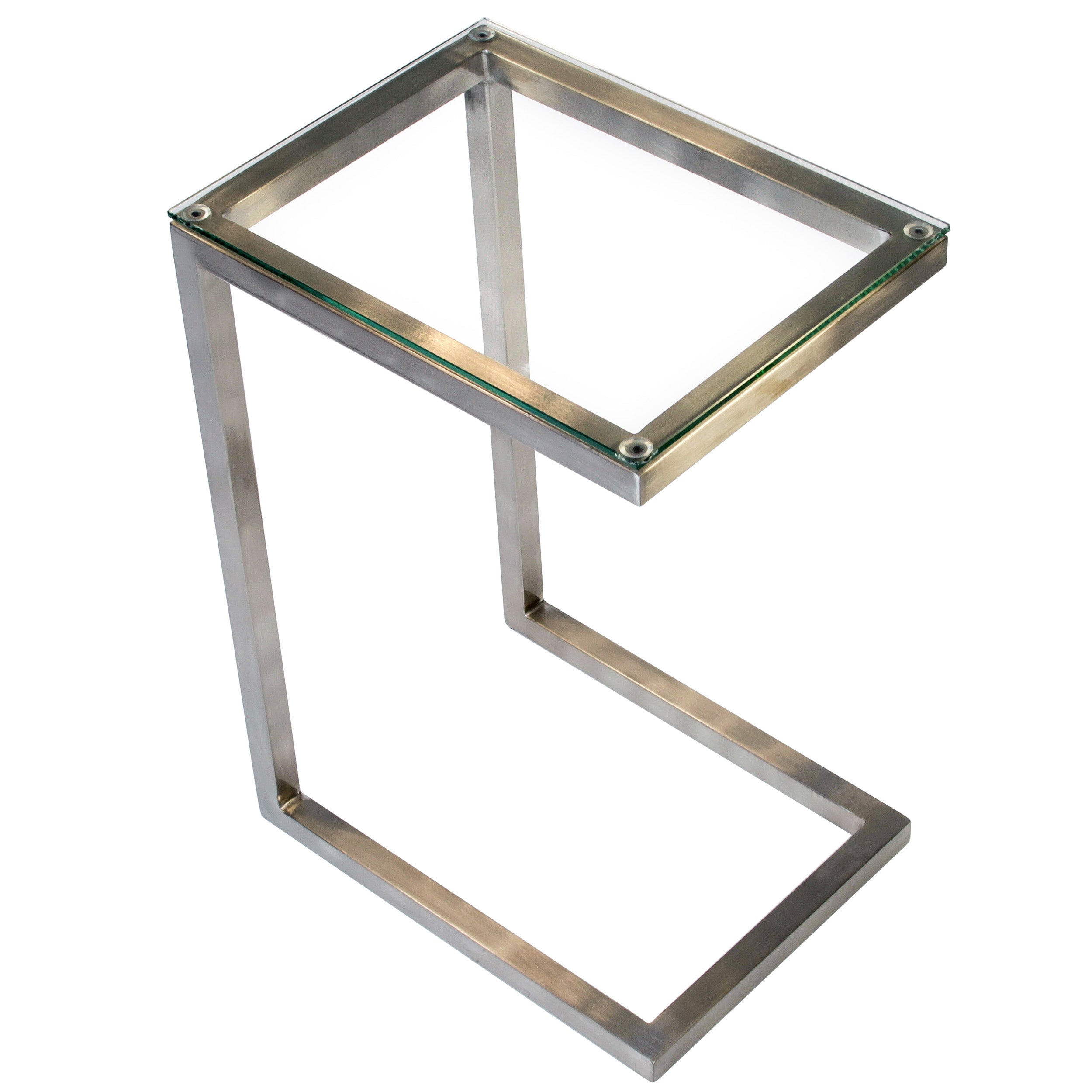 Safari Cee ST007-GLS00 Occasional Table, Clear/Satin Nickel