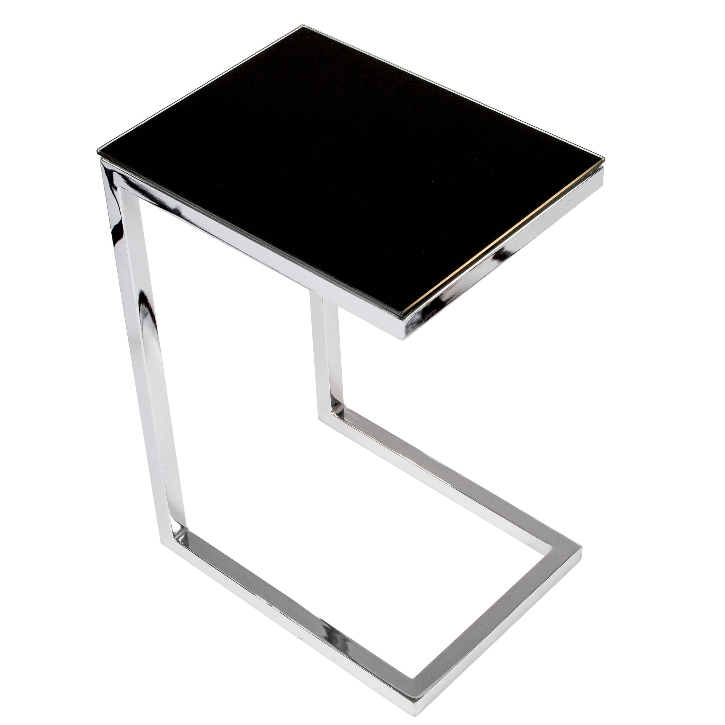 Safari Cee ST007-GLS02 Occasional Table, Black/Chrome