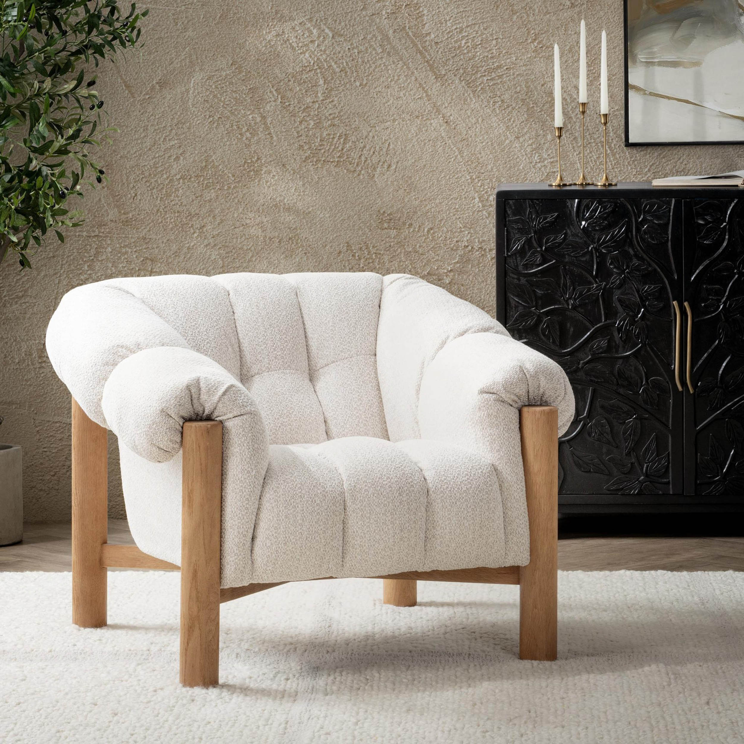 Sansa Accent Chair, Cream