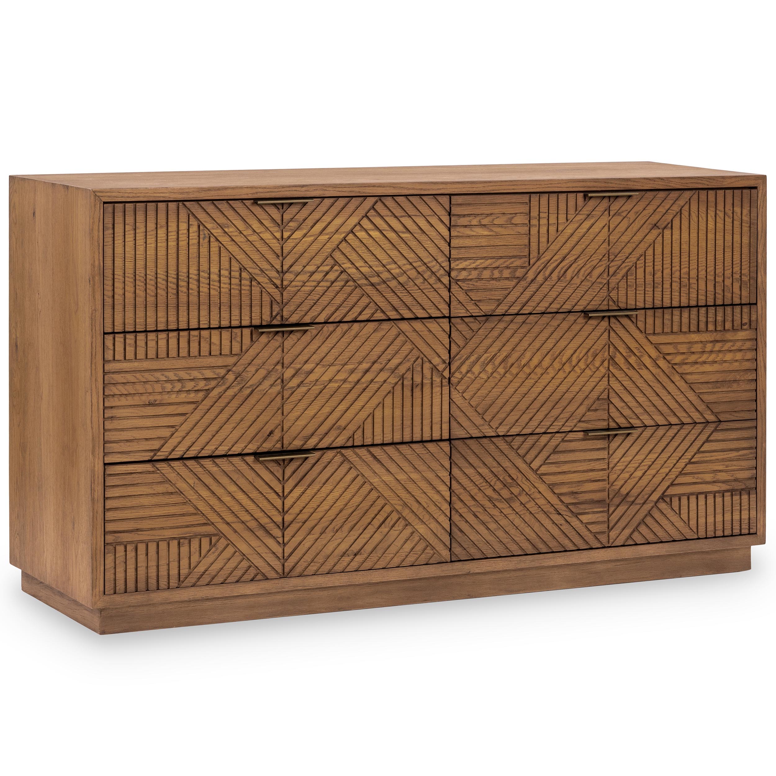 Santa Clara Solid Wood 6Dwr Dresser, Caramel Brown