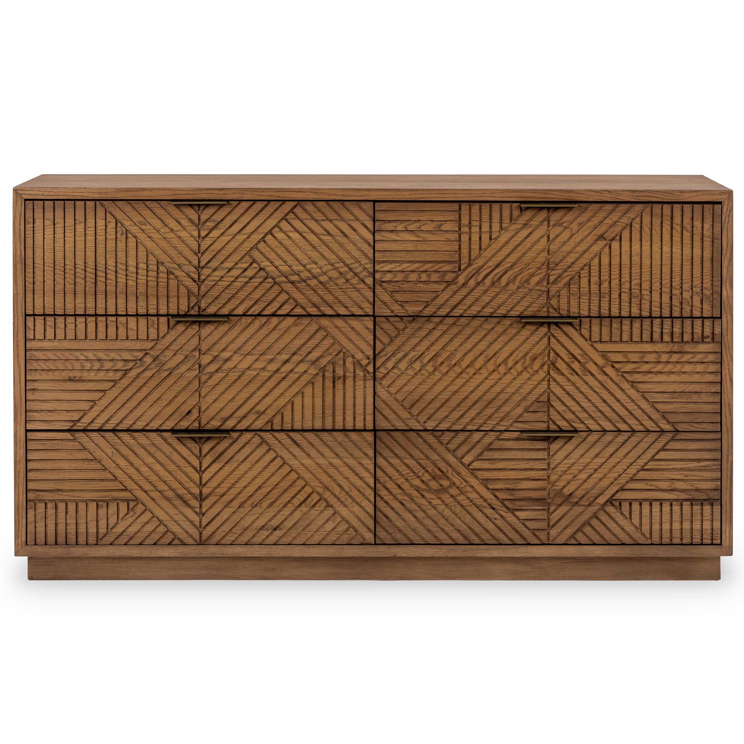 Santa Clara Solid Wood 6Dwr Dresser, Caramel Brown