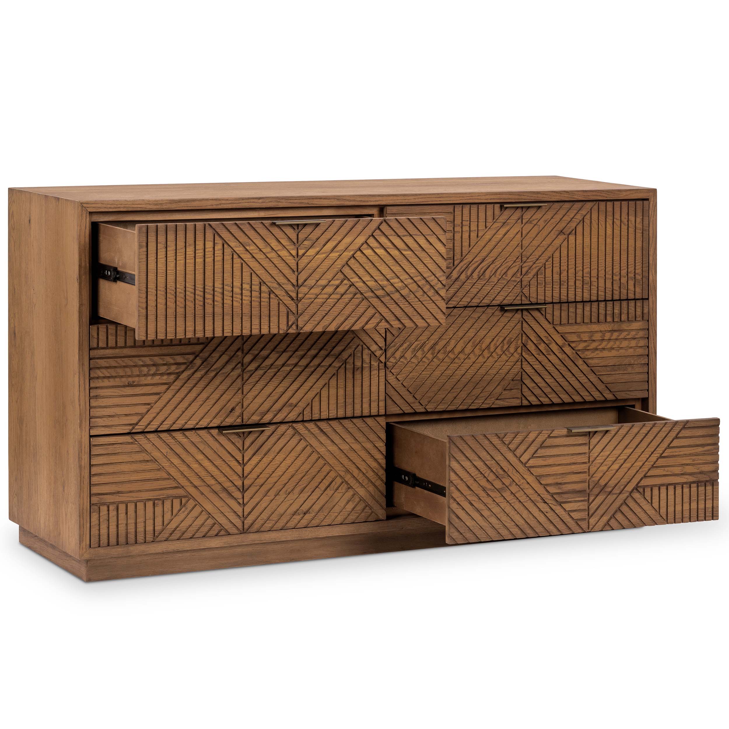 Santa Clara Solid Wood 6Dwr Dresser, Caramel Brown