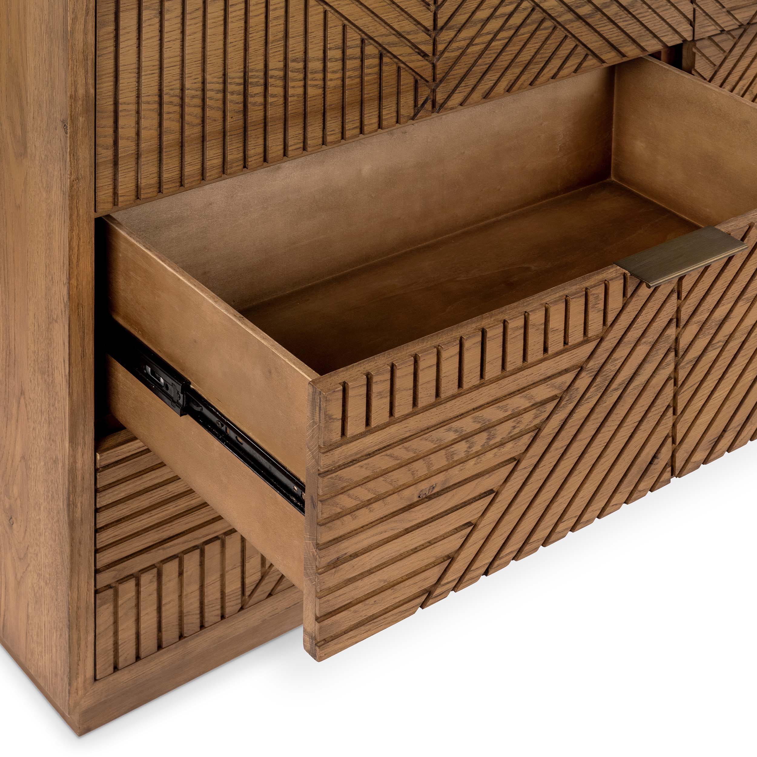 Santa Clara Solid Wood 6Dwr Dresser, Caramel Brown