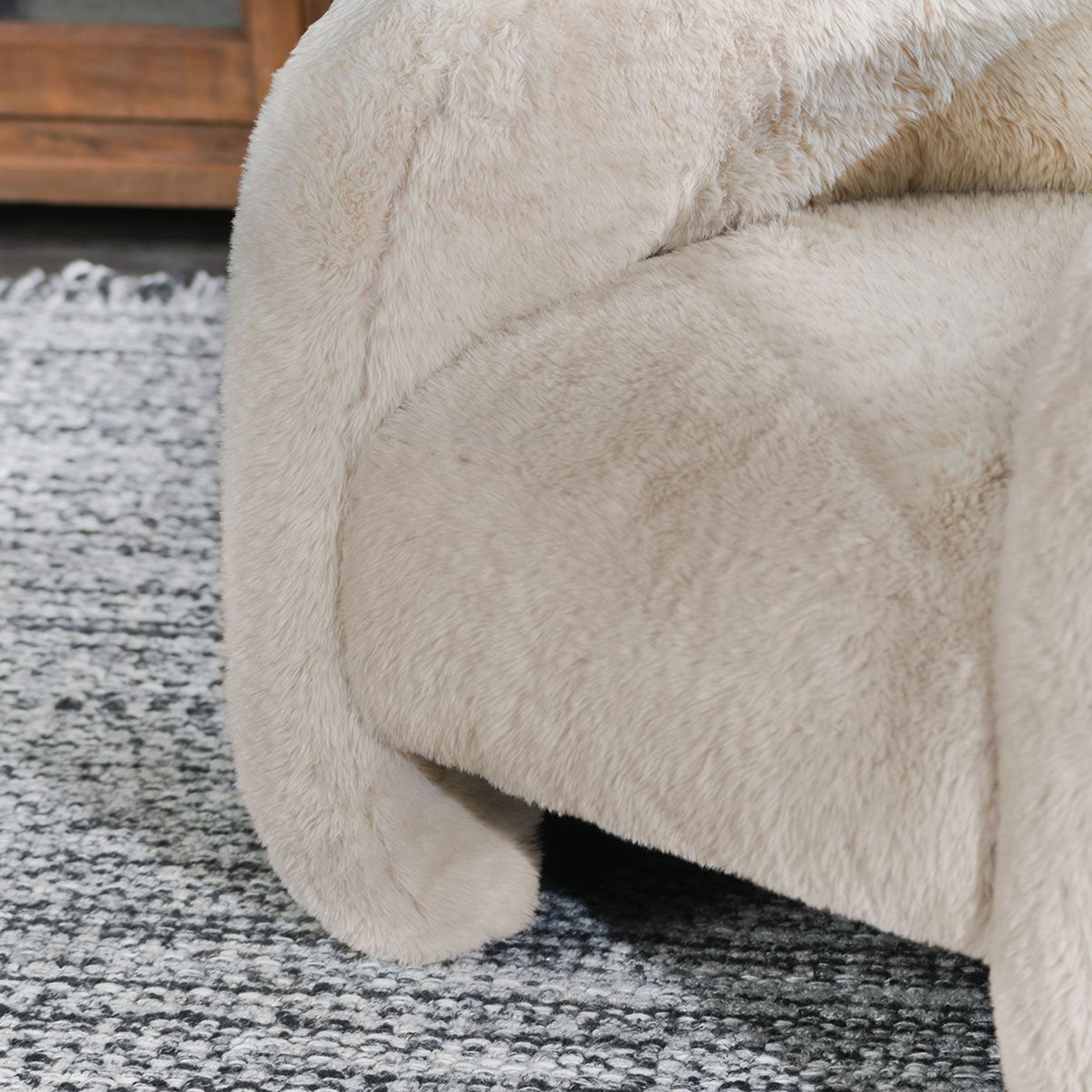 Teddy Plush Accent Chair, Beige