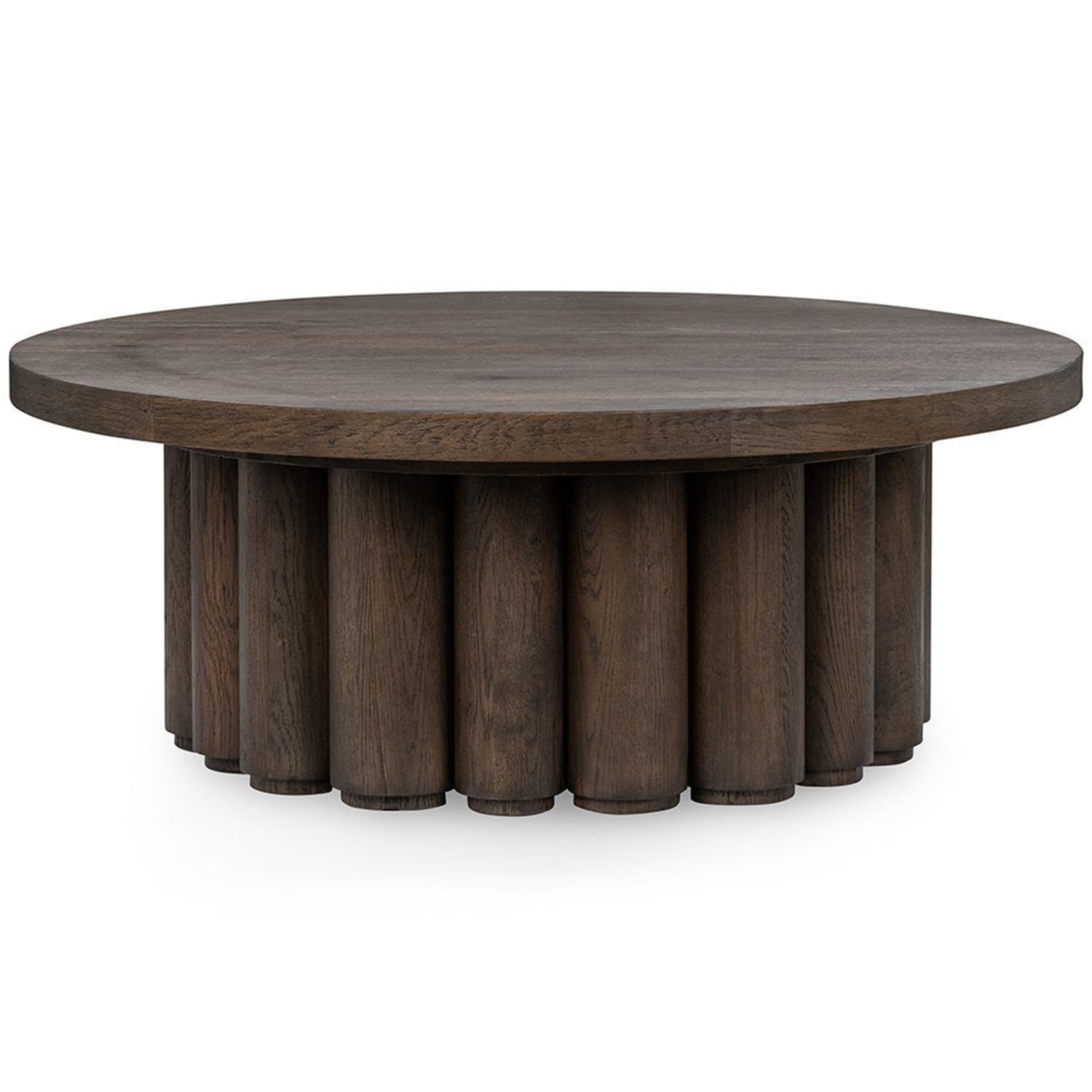 Tiber Round Coffee Table, Toasted Brown