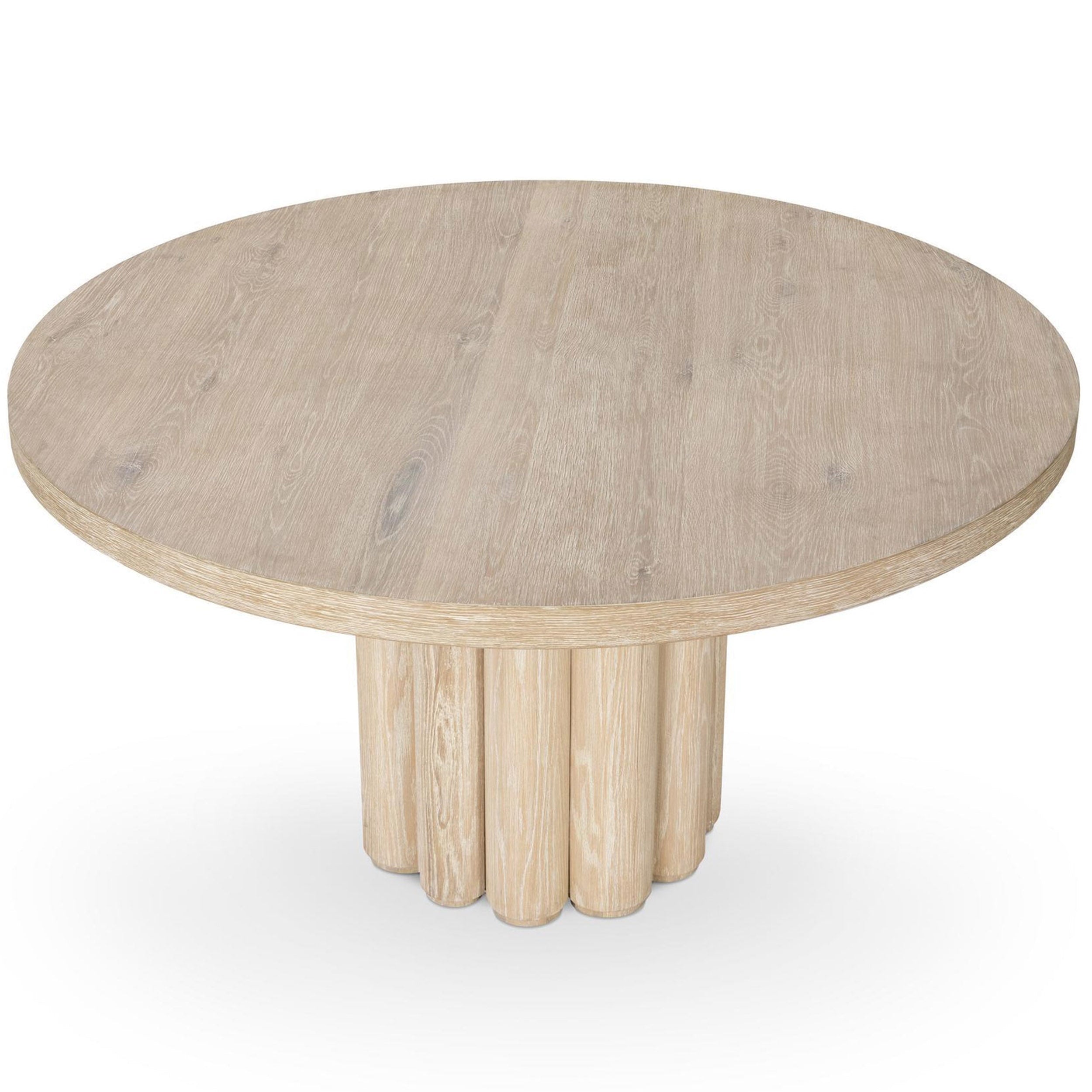 Tiber Solid Wood Dining Table, Cream Washed