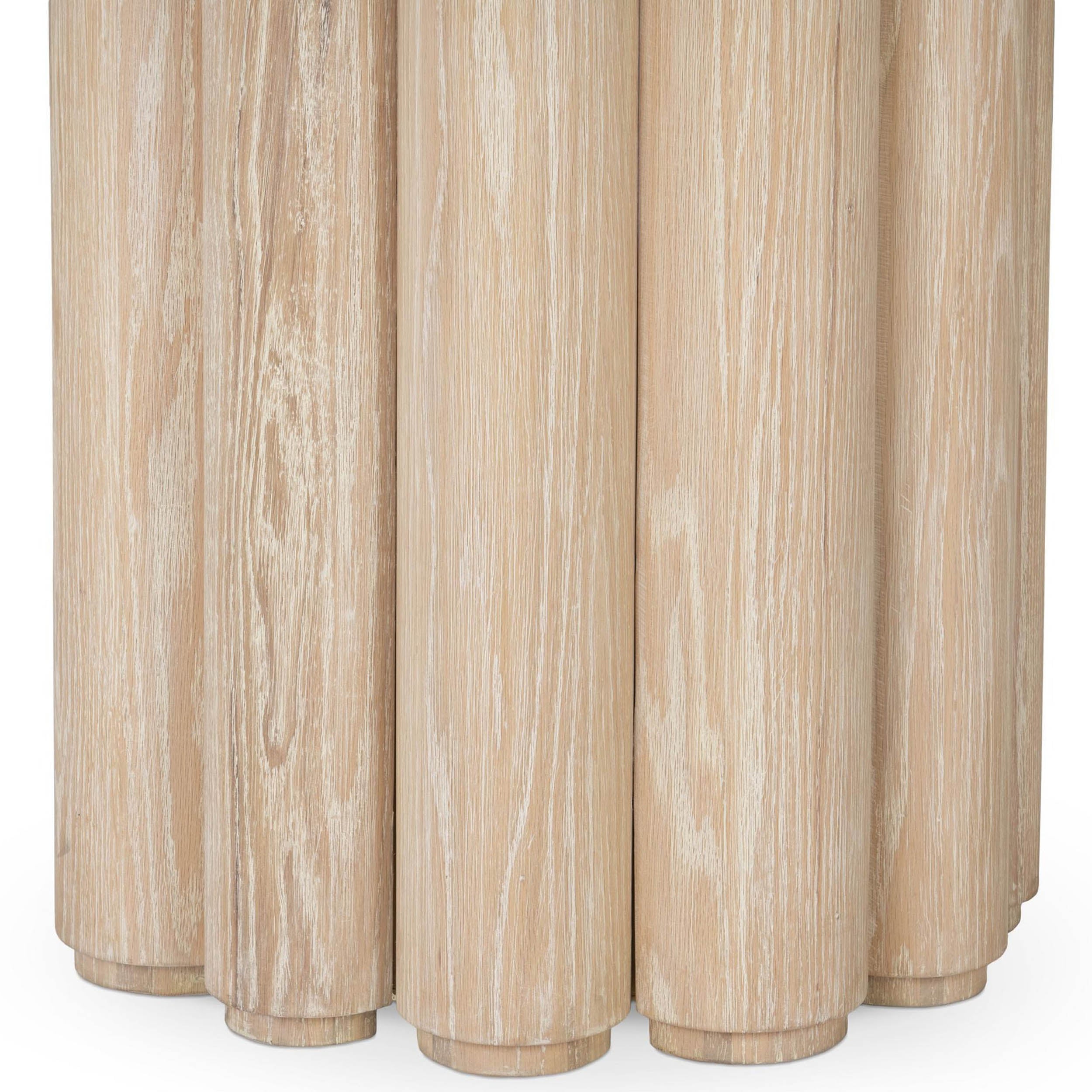 Tiber Solid Wood Dining Table, Cream Washed