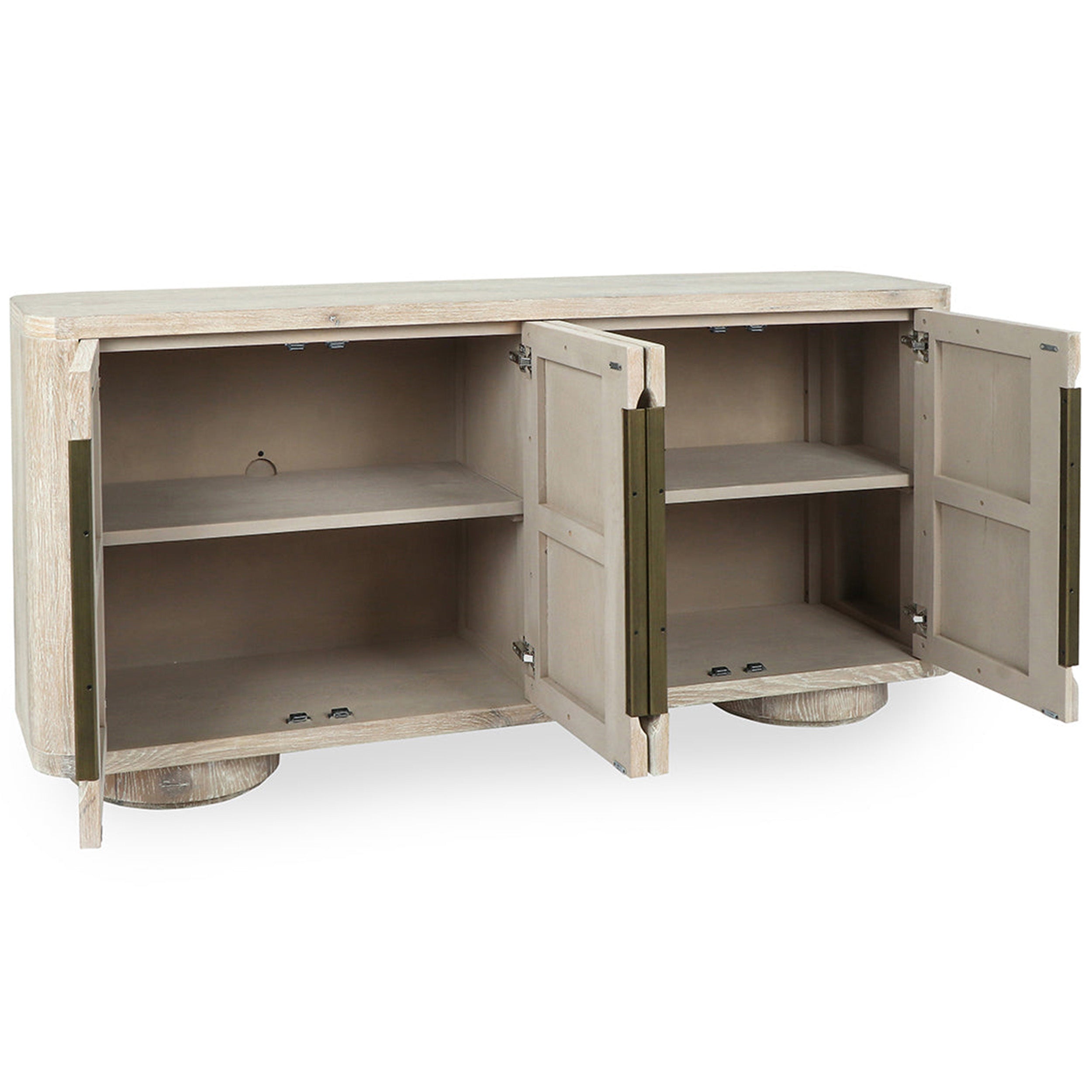 Tiber Solid Wood 4Dr Buffet, Cream Washed