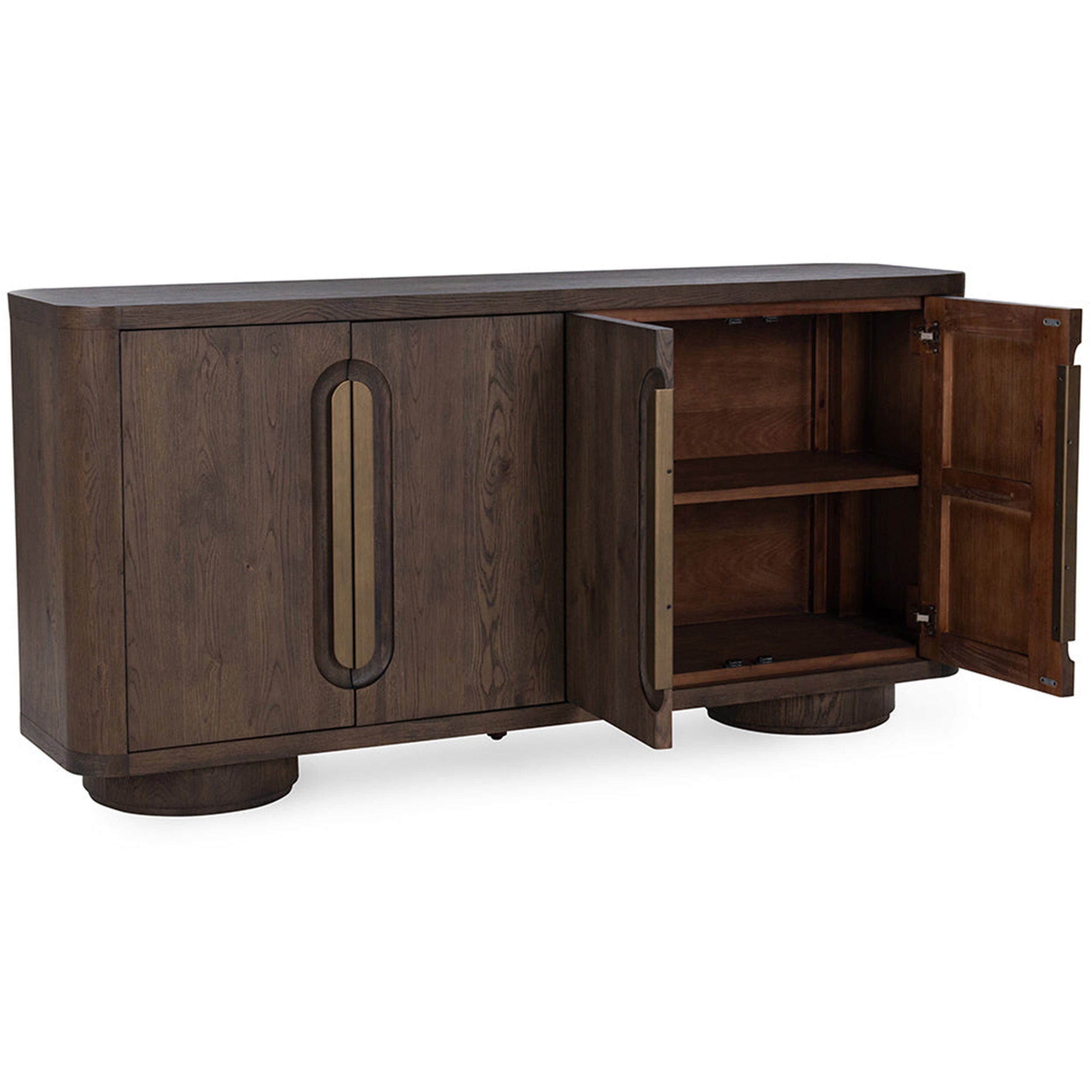 Tiber Solid Wood 4Dr Buffet, Toasted Brown