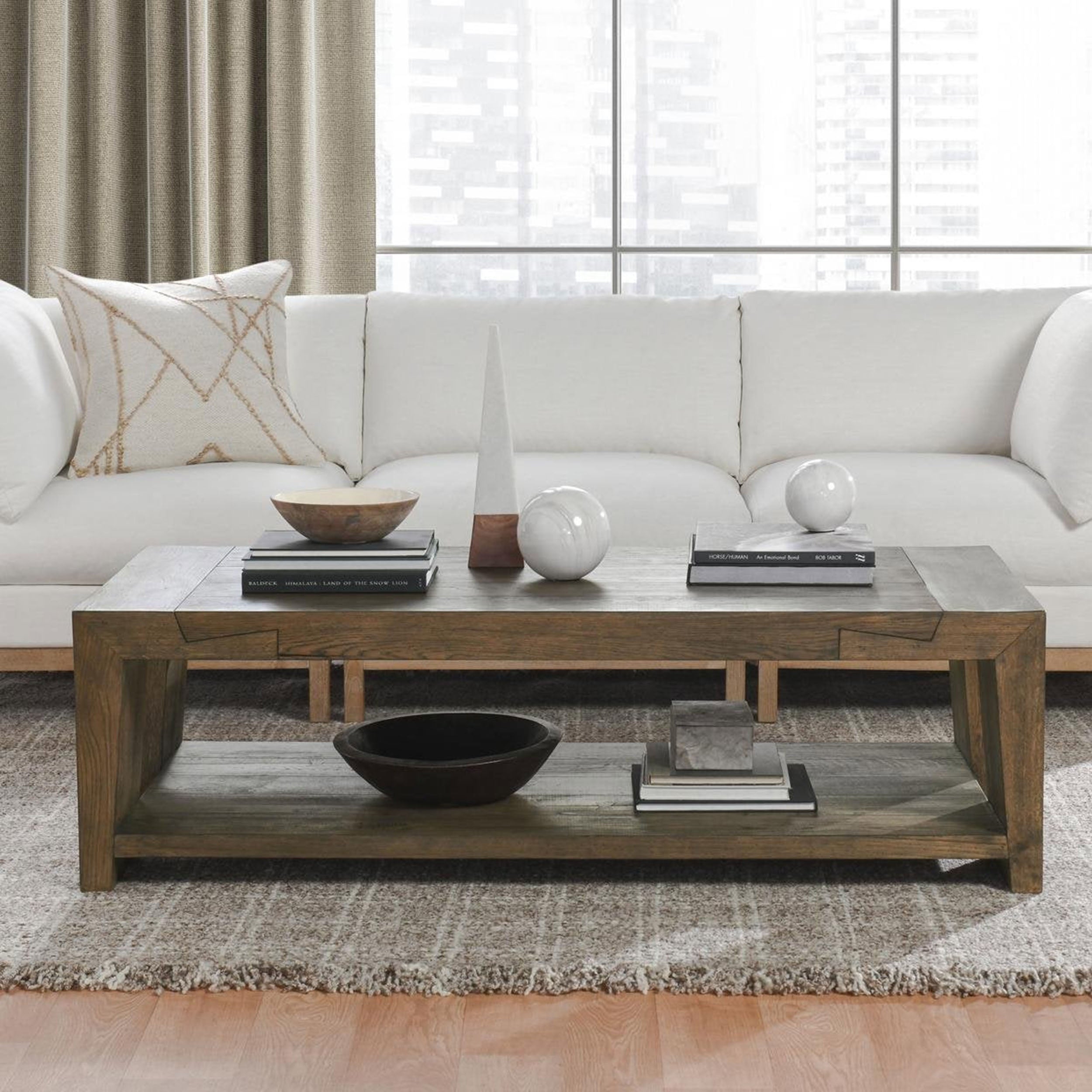 Troy Coffee Table, Suede Brown