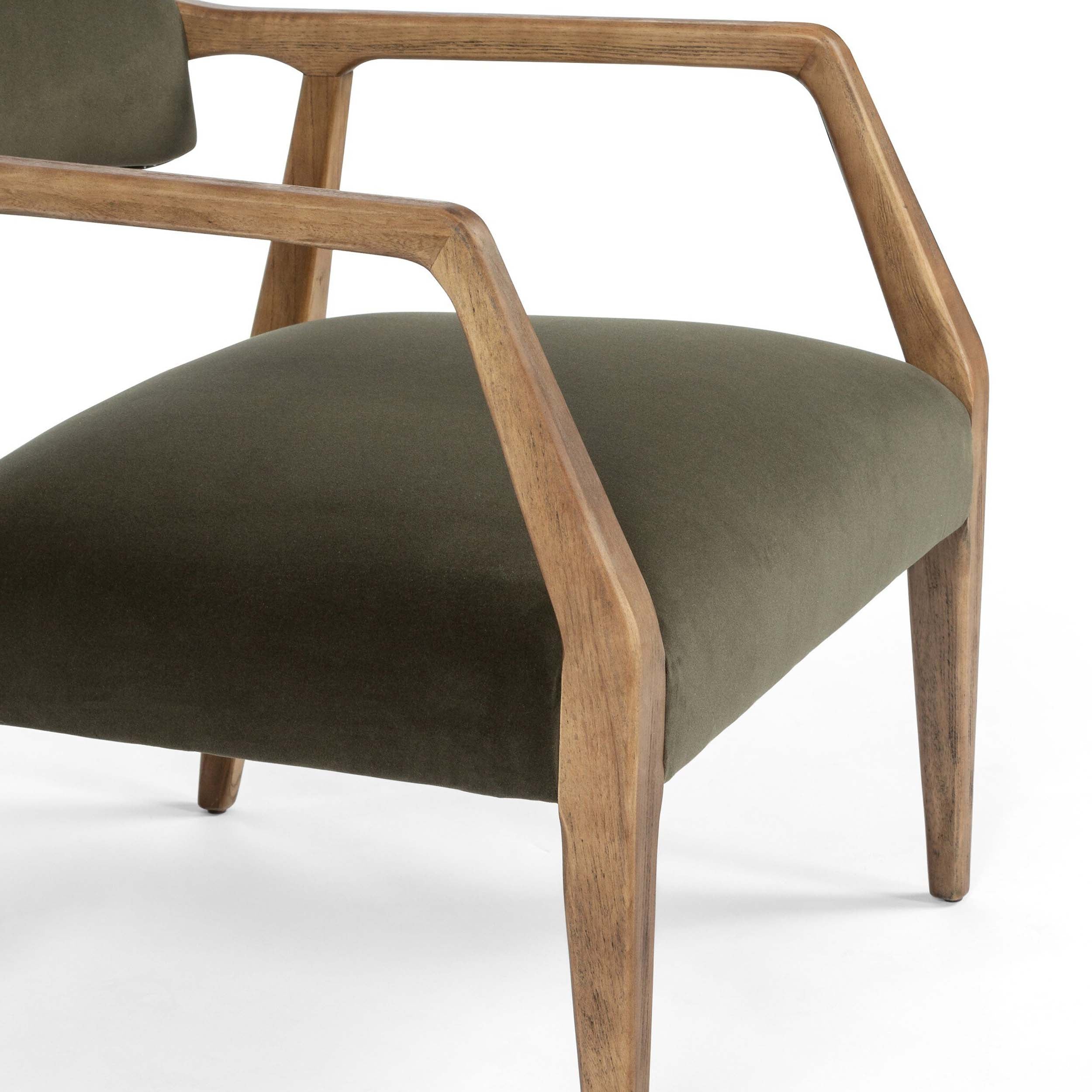 Tyler Armchair, Modern Velvet Loden