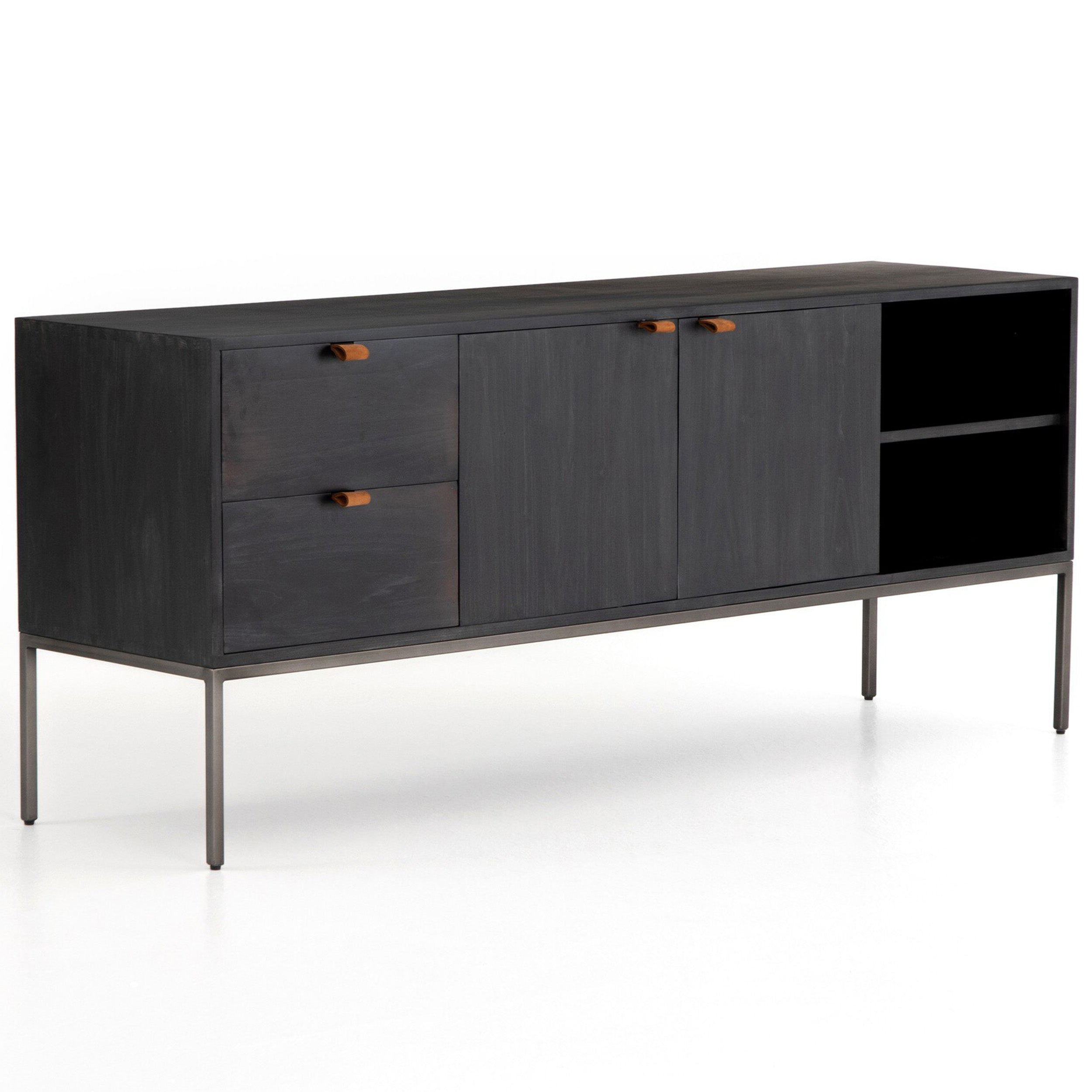 Trey Media Console, Black Wash Poplar