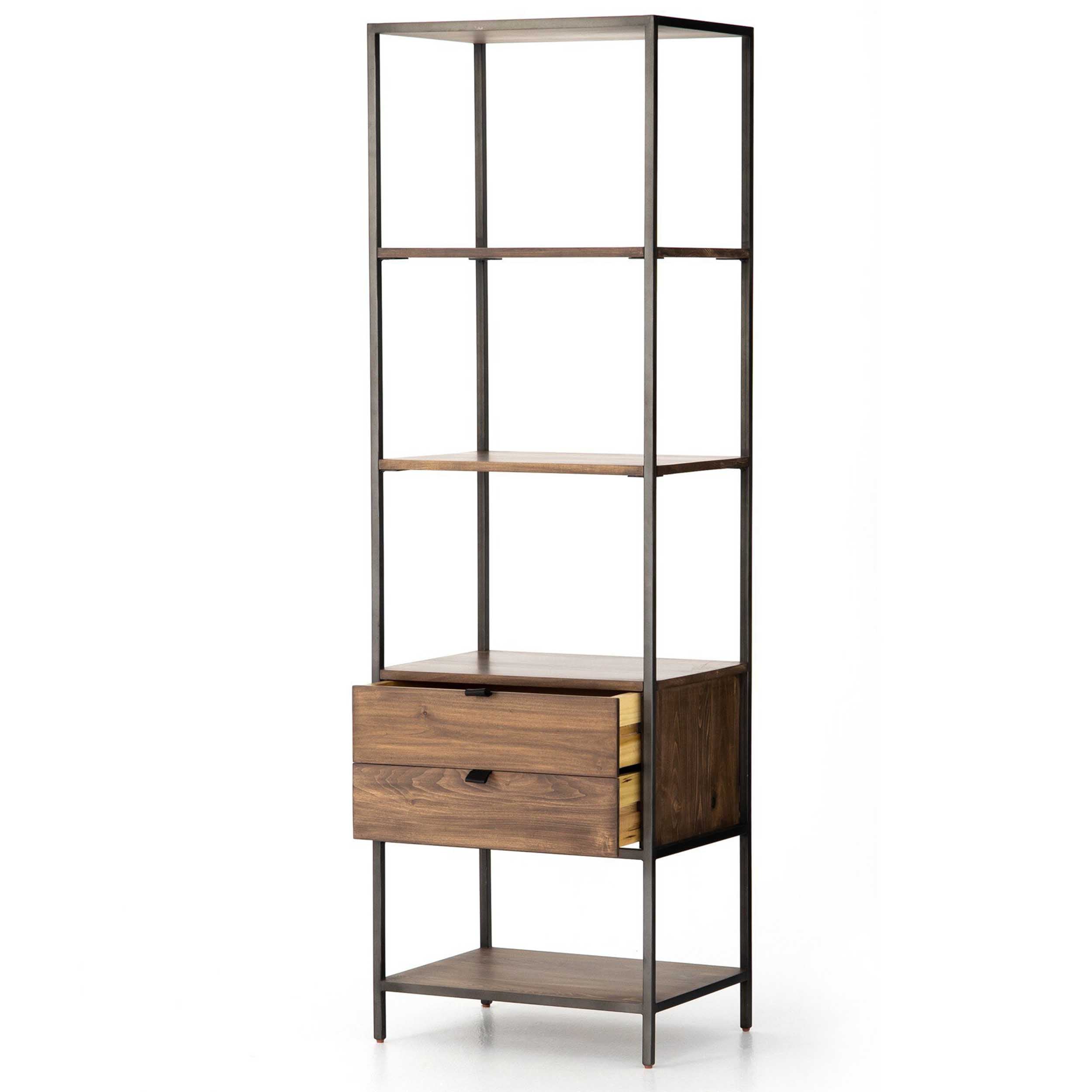 Trey Bookshelf, Natural Iron/Auburn Poplar
