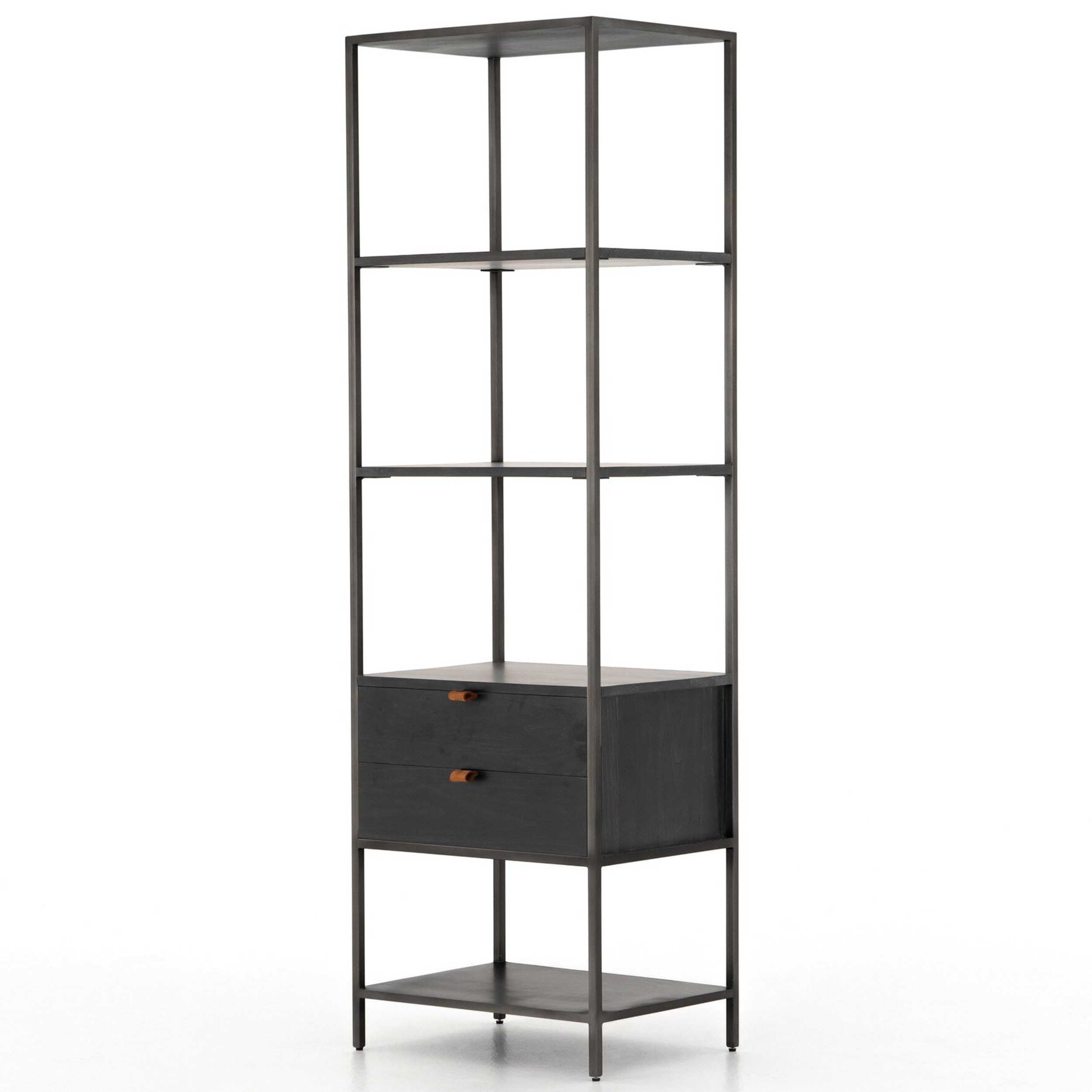 Trey Bookshelf, Natural Iron/Black Wash Poplar