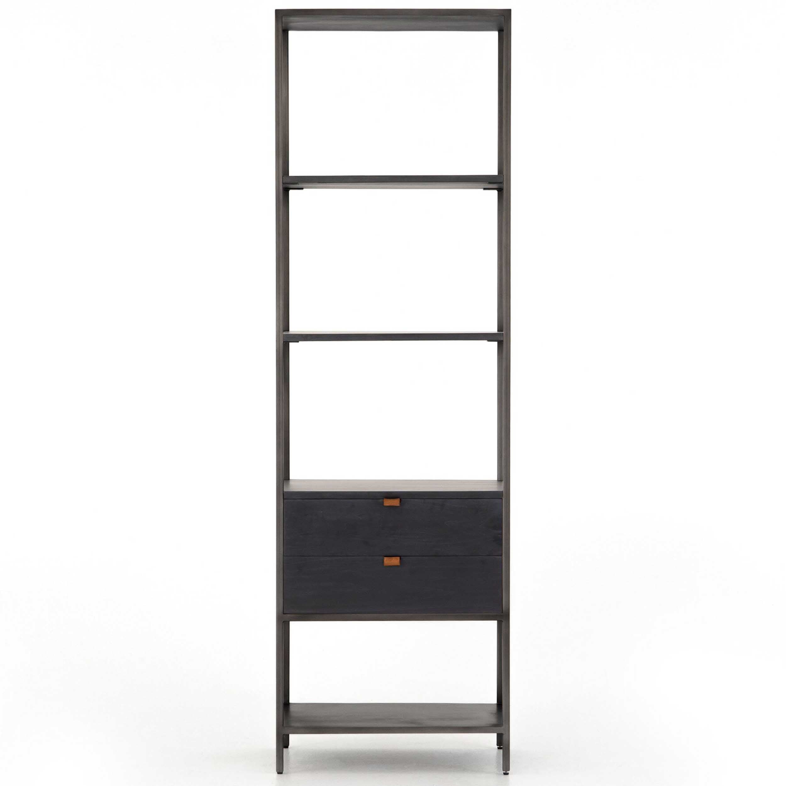 Trey Bookshelf, Natural Iron/Black Wash Poplar