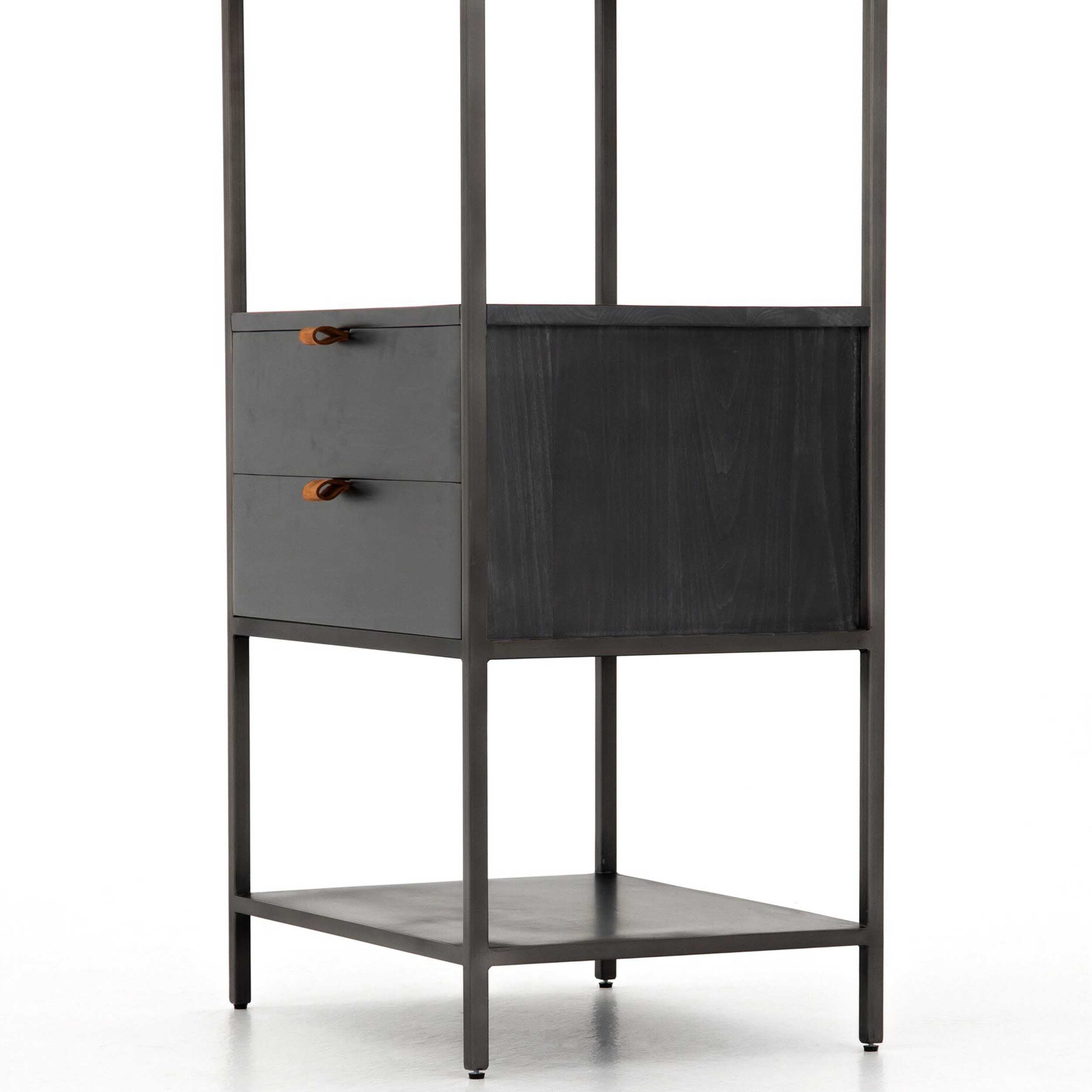 Trey Bookshelf, Natural Iron/Black Wash Poplar