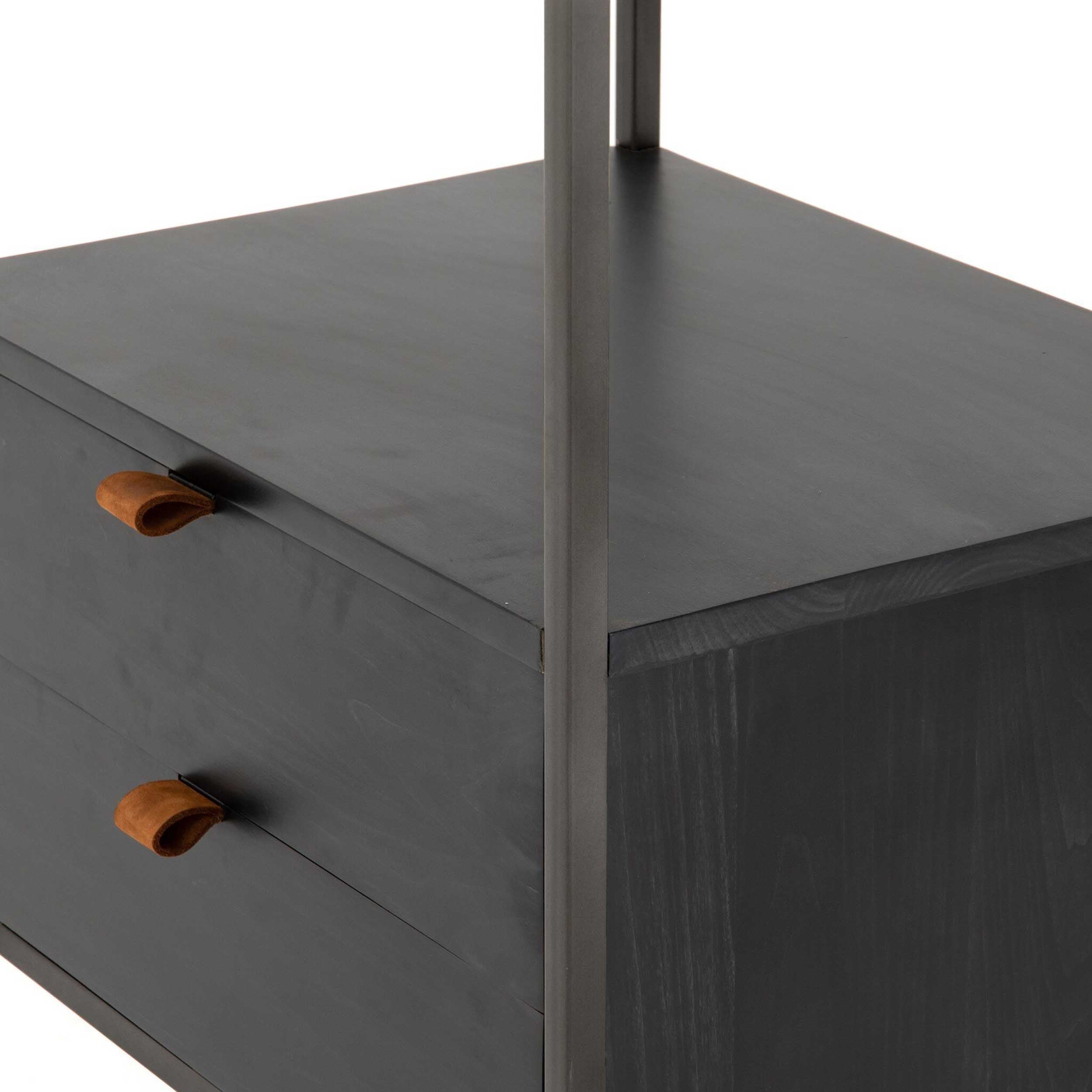 Trey Bookshelf, Natural Iron/Black Wash Poplar
