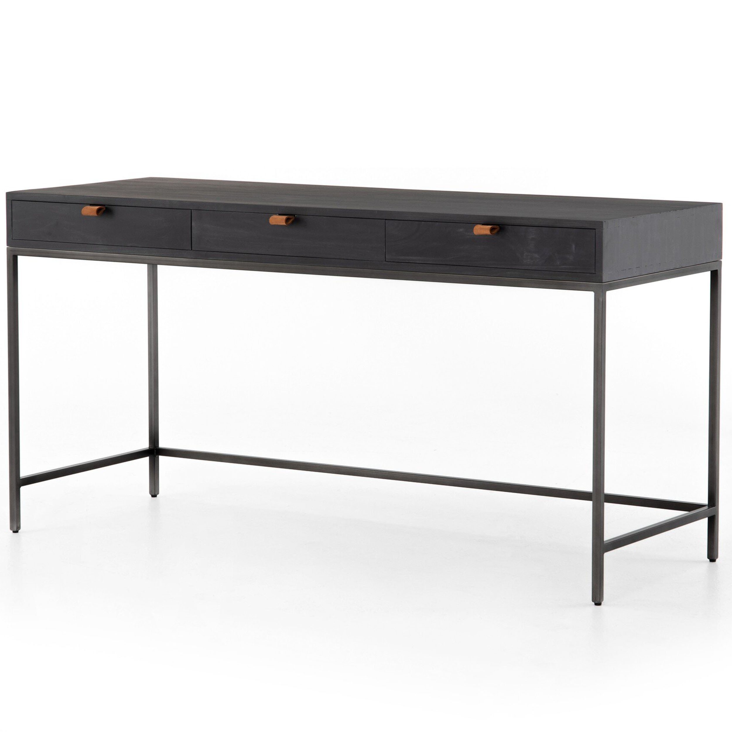 Trey Modular Writing Desk, Black Wash Poplar