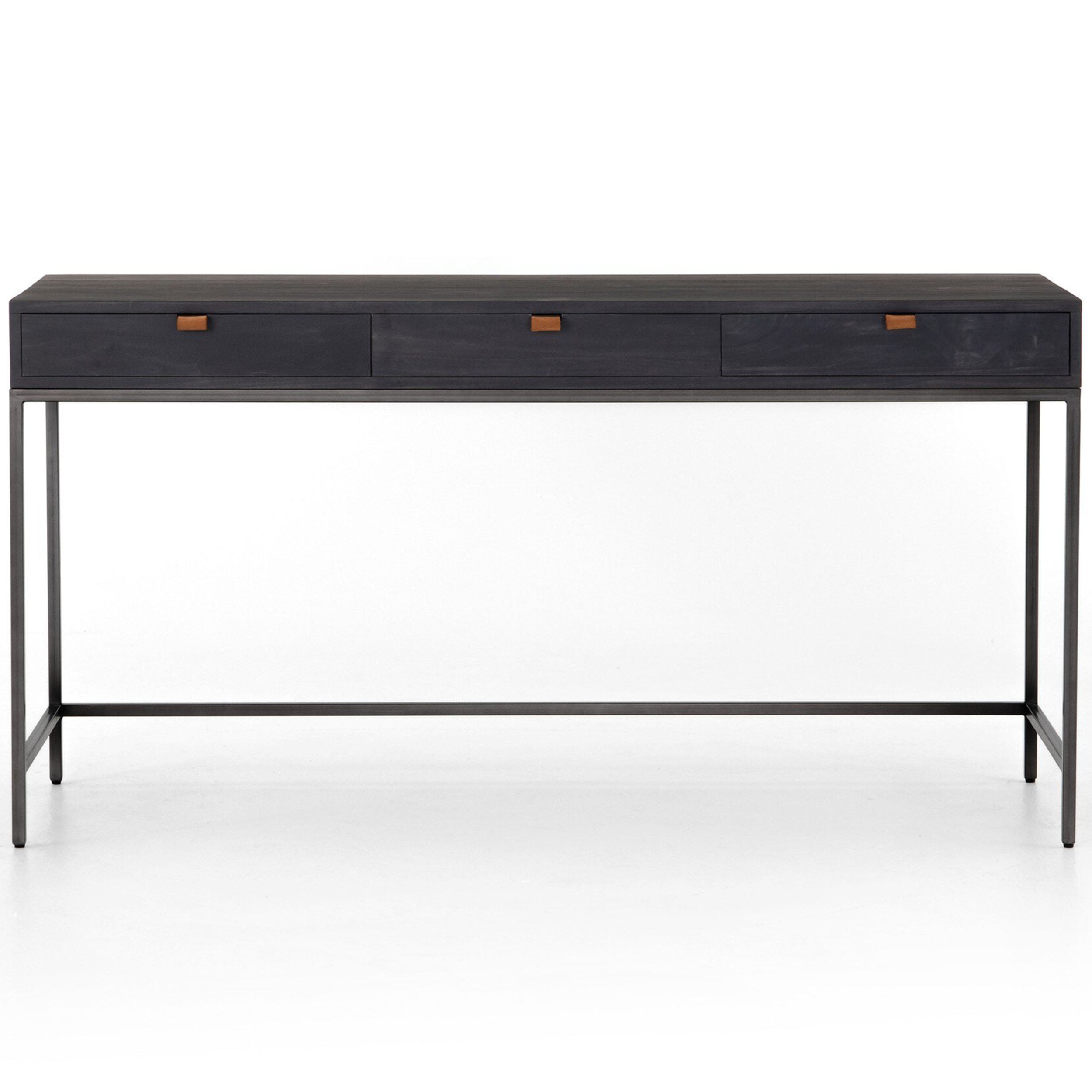 Trey Modular Writing Desk, Black Wash Poplar