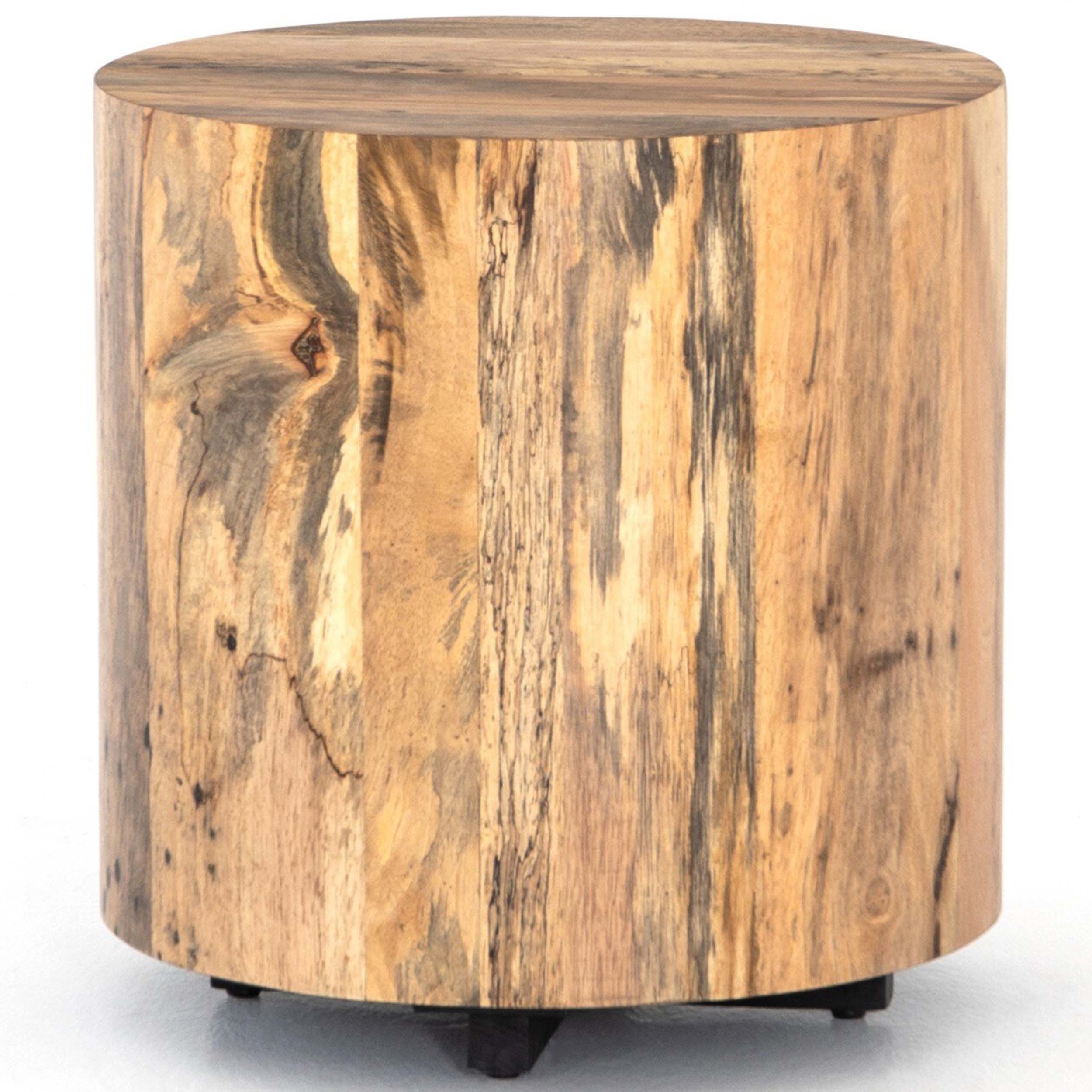 Hudson Round End Table, Spalted Primavera