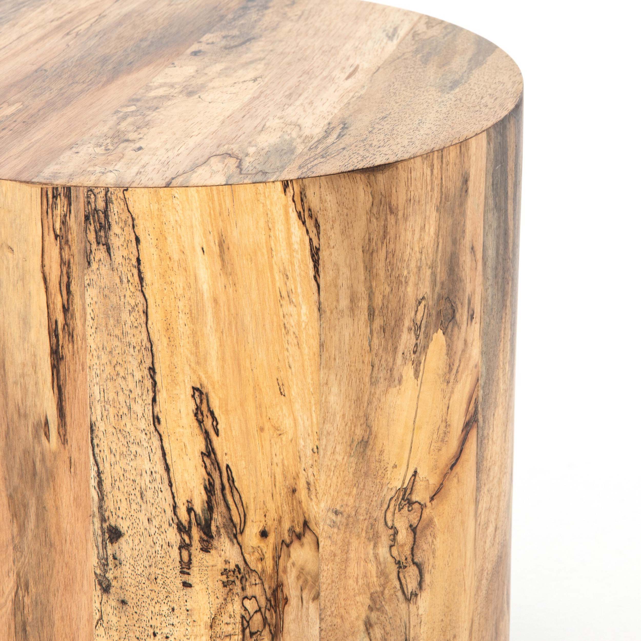 Hudson Round End Table, Spalted Primavera