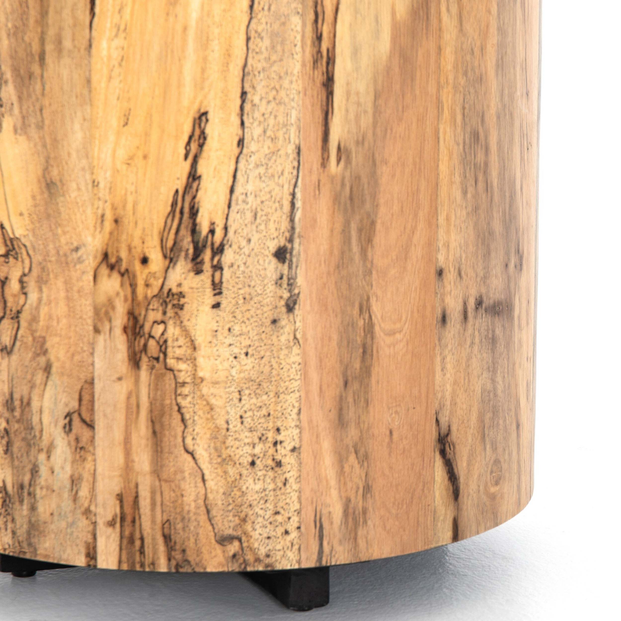 Hudson Round End Table, Spalted Primavera