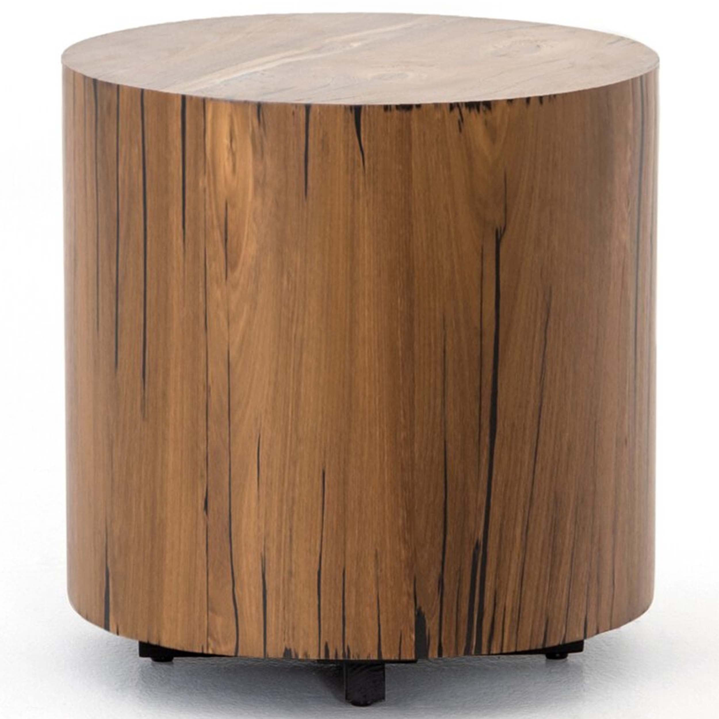 Hudson Round End Table, Natural Yukas Resin