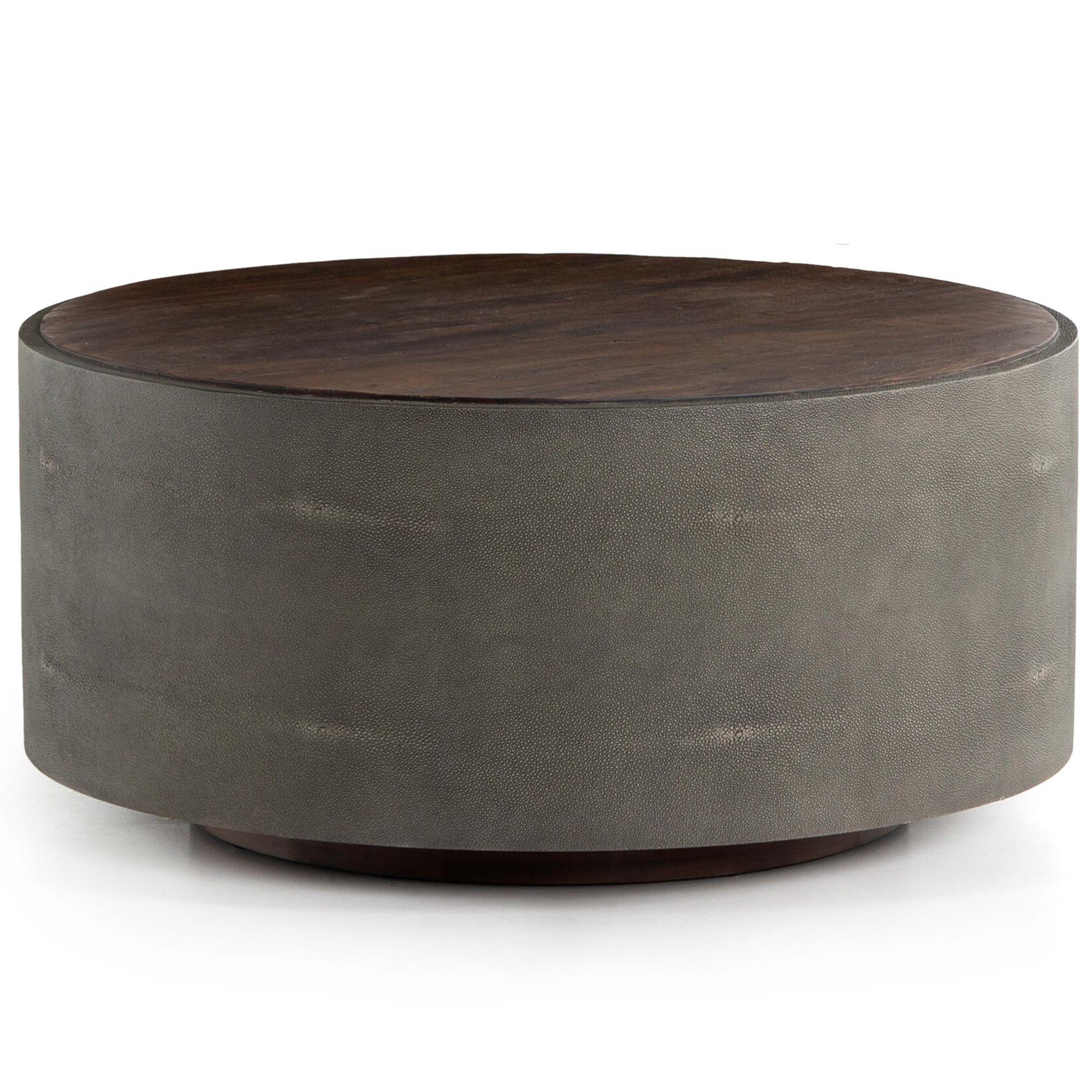 Crosby Round Coffee Table, Natural Peroba