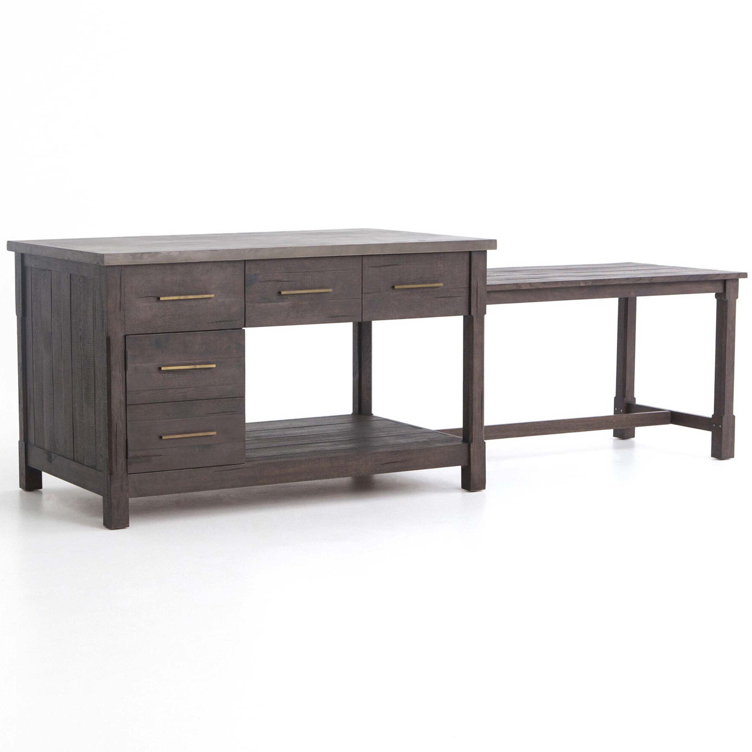 Ian Kitchen Island, Rubbed Black Oak Veneer