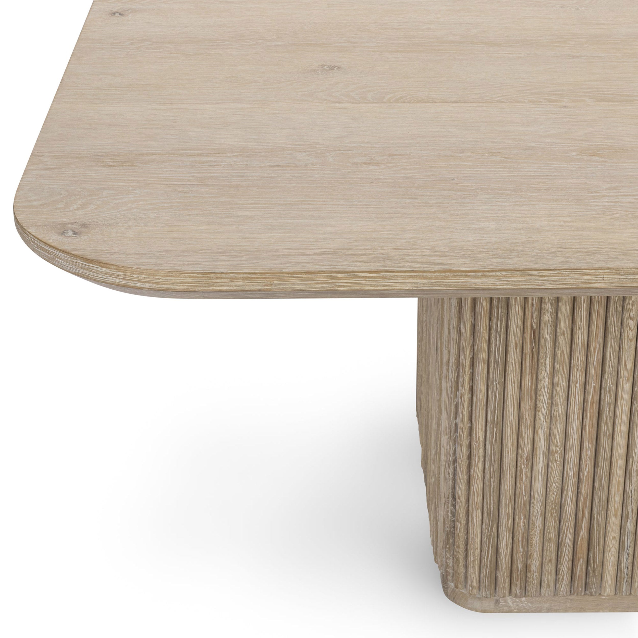 Vander Solid Wood Dining Table, Cream Washed