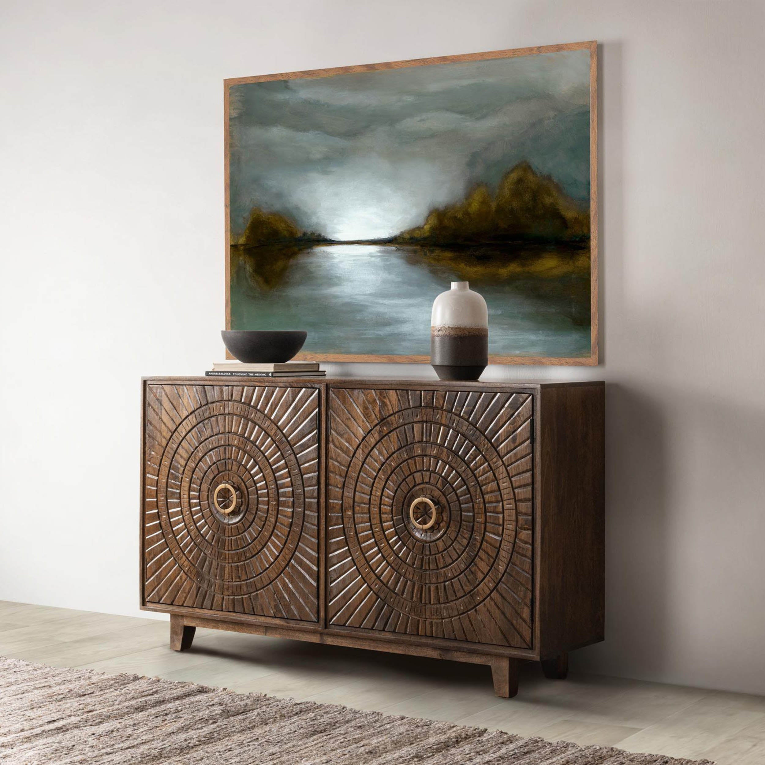 Vivienne Solid 4Dr Cabinet, Bark Brown