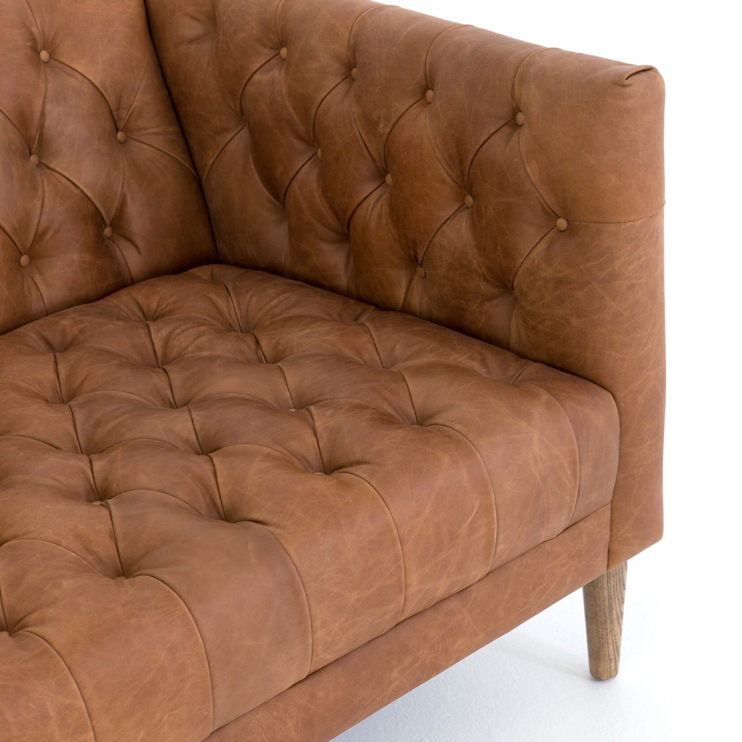 Williams Leather Sofa, Natural Washed Camel