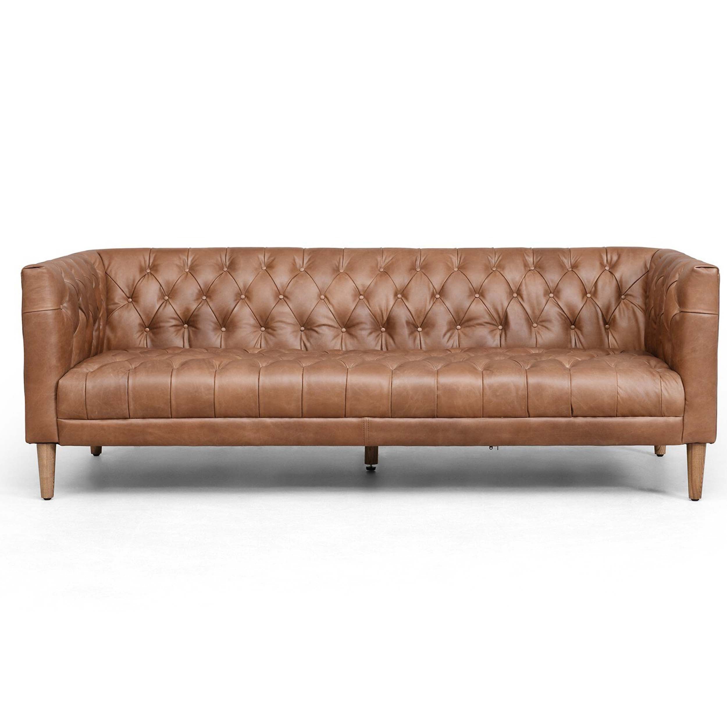 Williams Leather Sofa, Natural Washed Chocolate