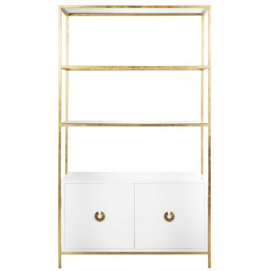 Wyeth White Lacquer Gold Leaf Etagere
