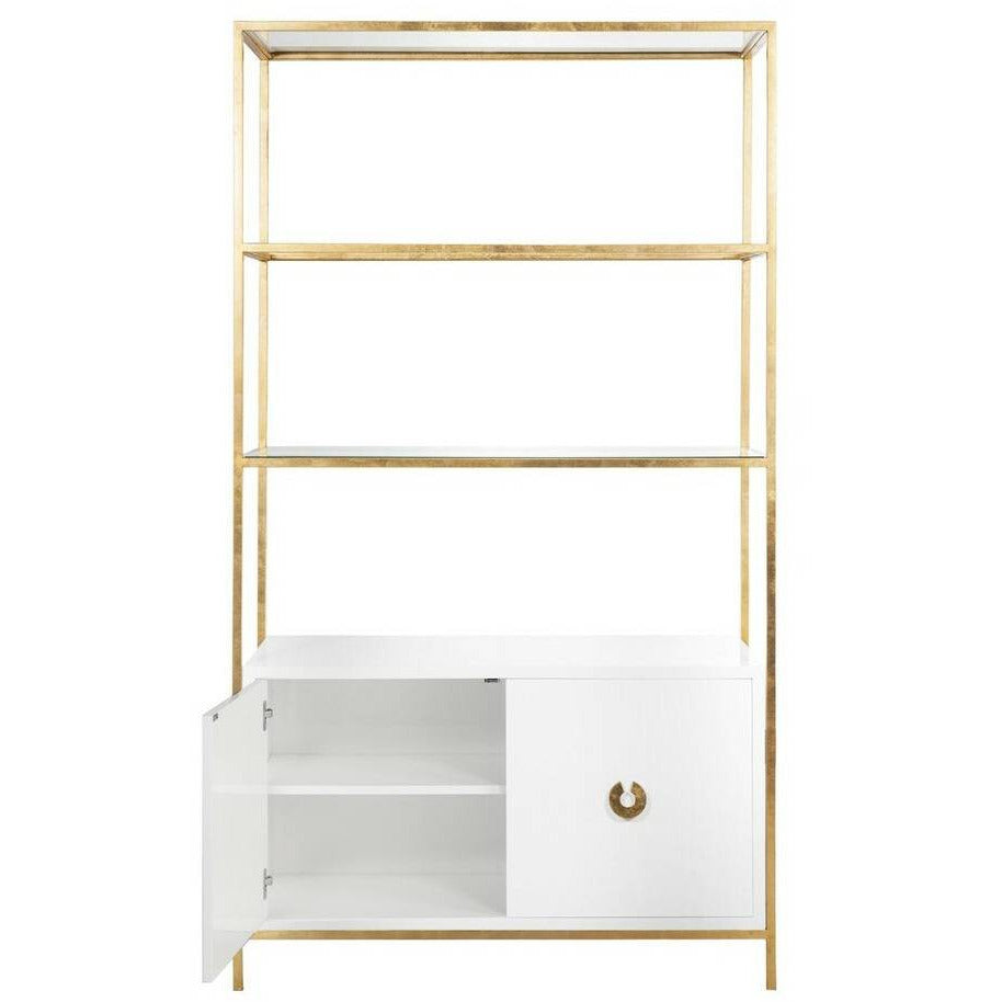 Wyeth White Lacquer Gold Leaf Etagere
